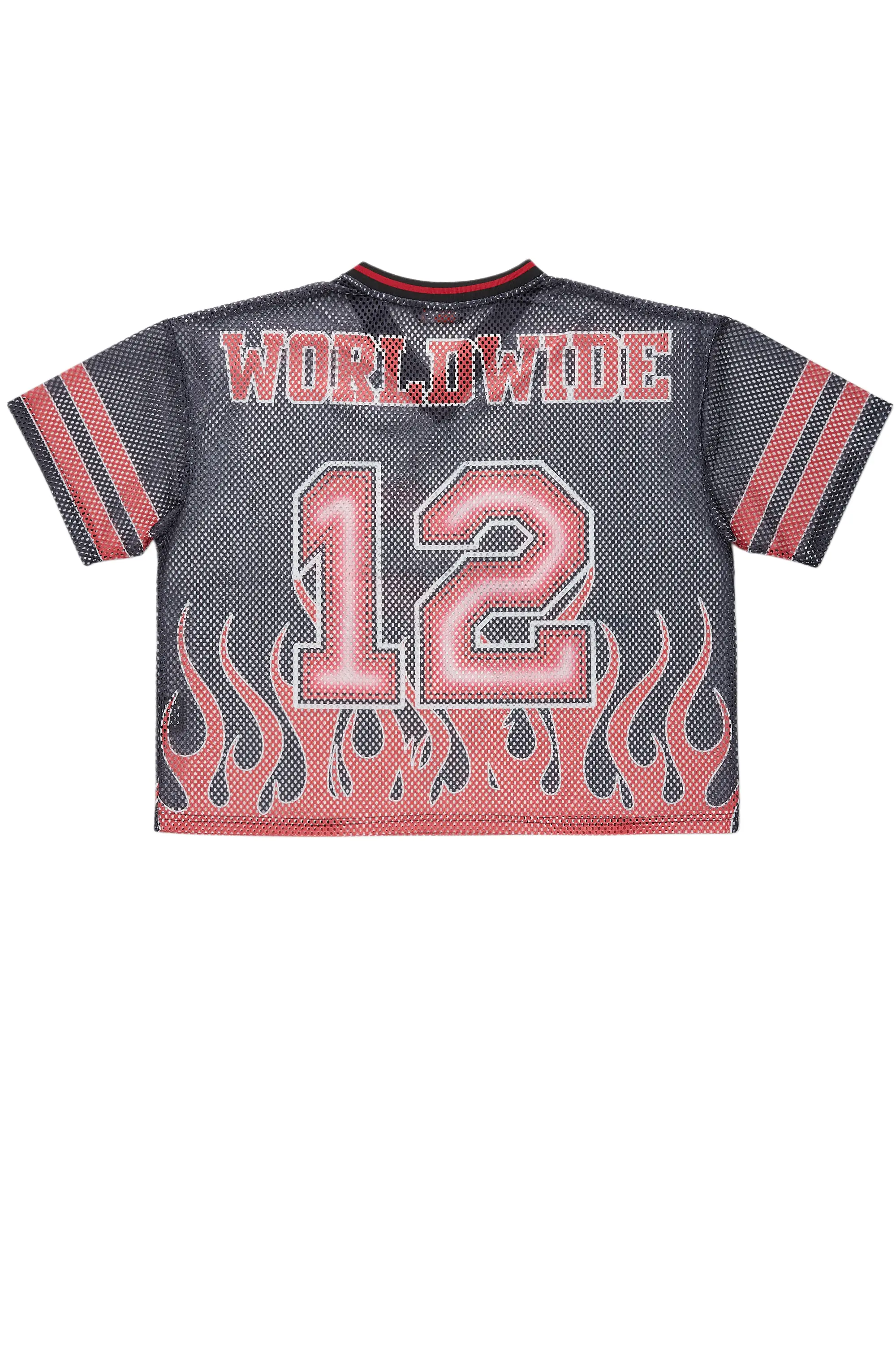 Lukas Black Oversize Graphic Mesh Jersey - Image 7