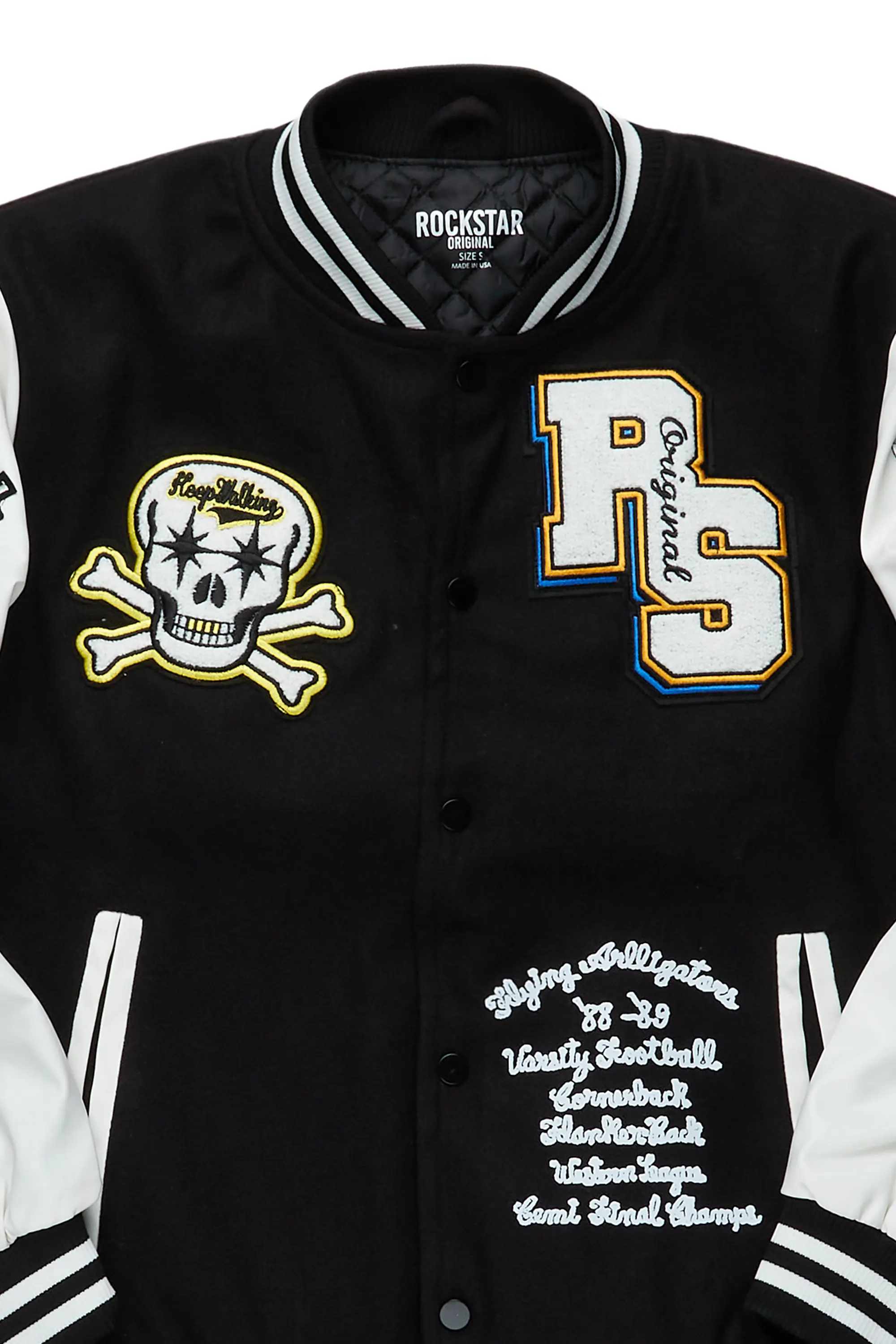 Rush Black/White Varsity Jacket - Image 8