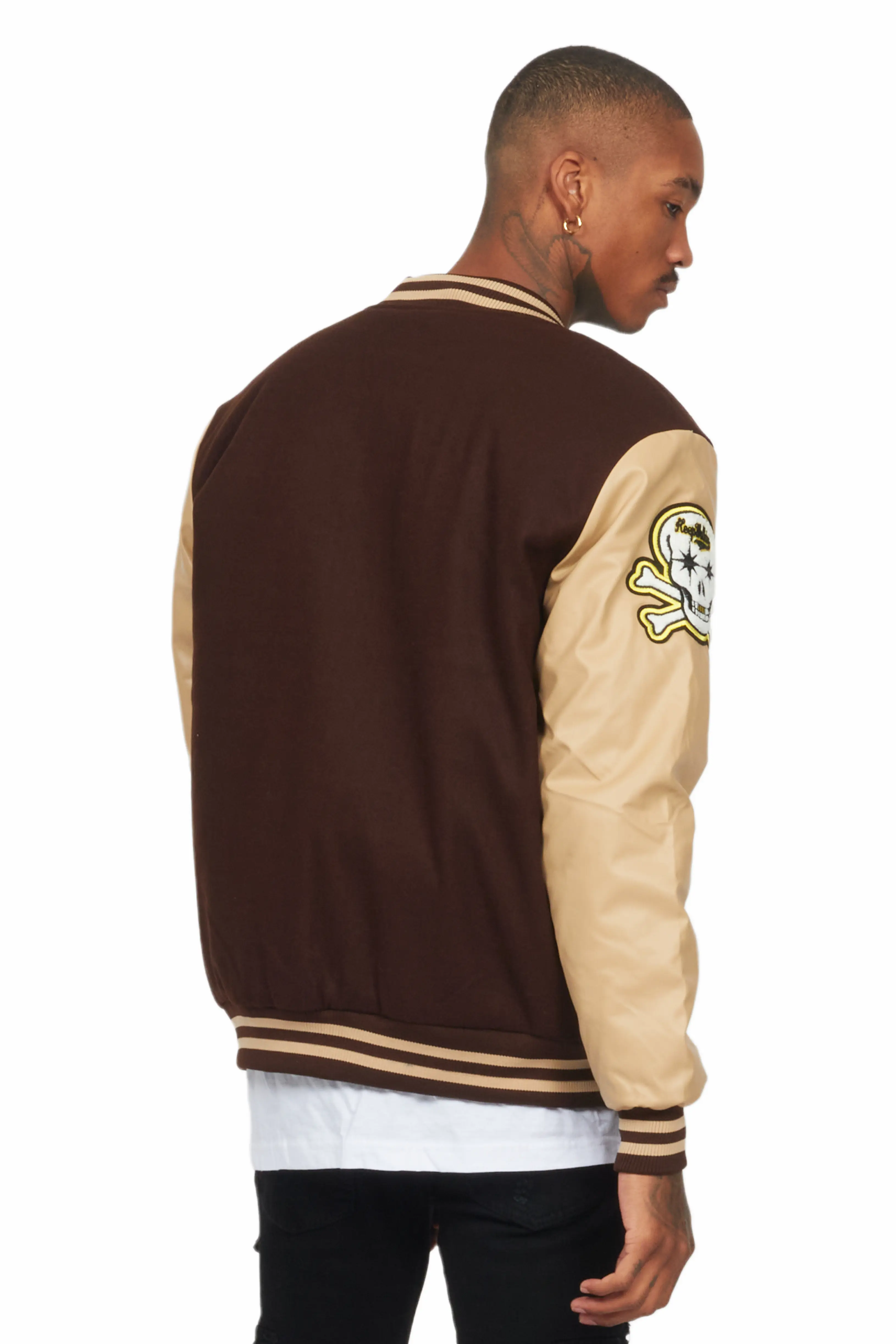 Priya Brown Varsity Jacket - Image 6