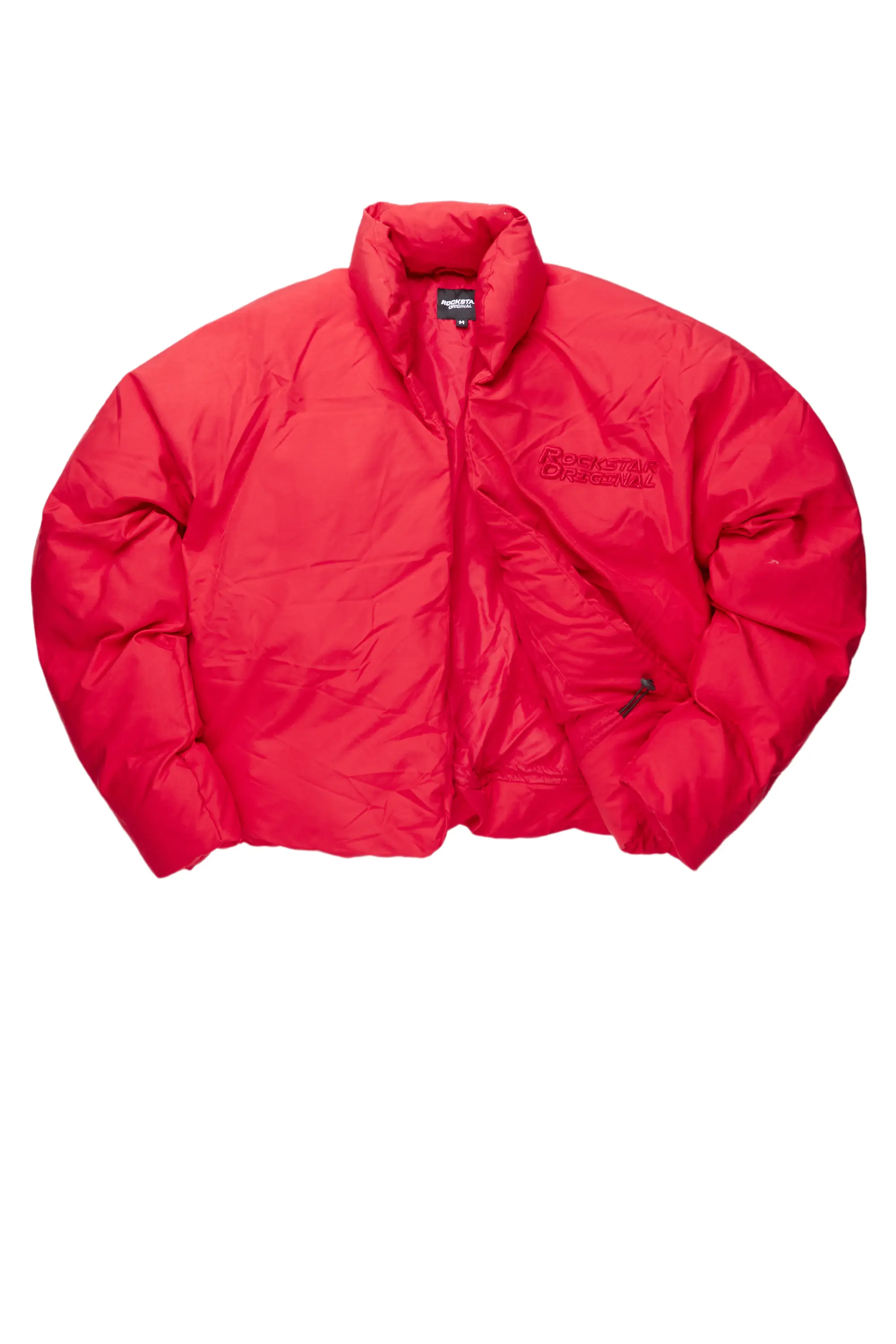 Damien Red Puffer Jacket - Image 5