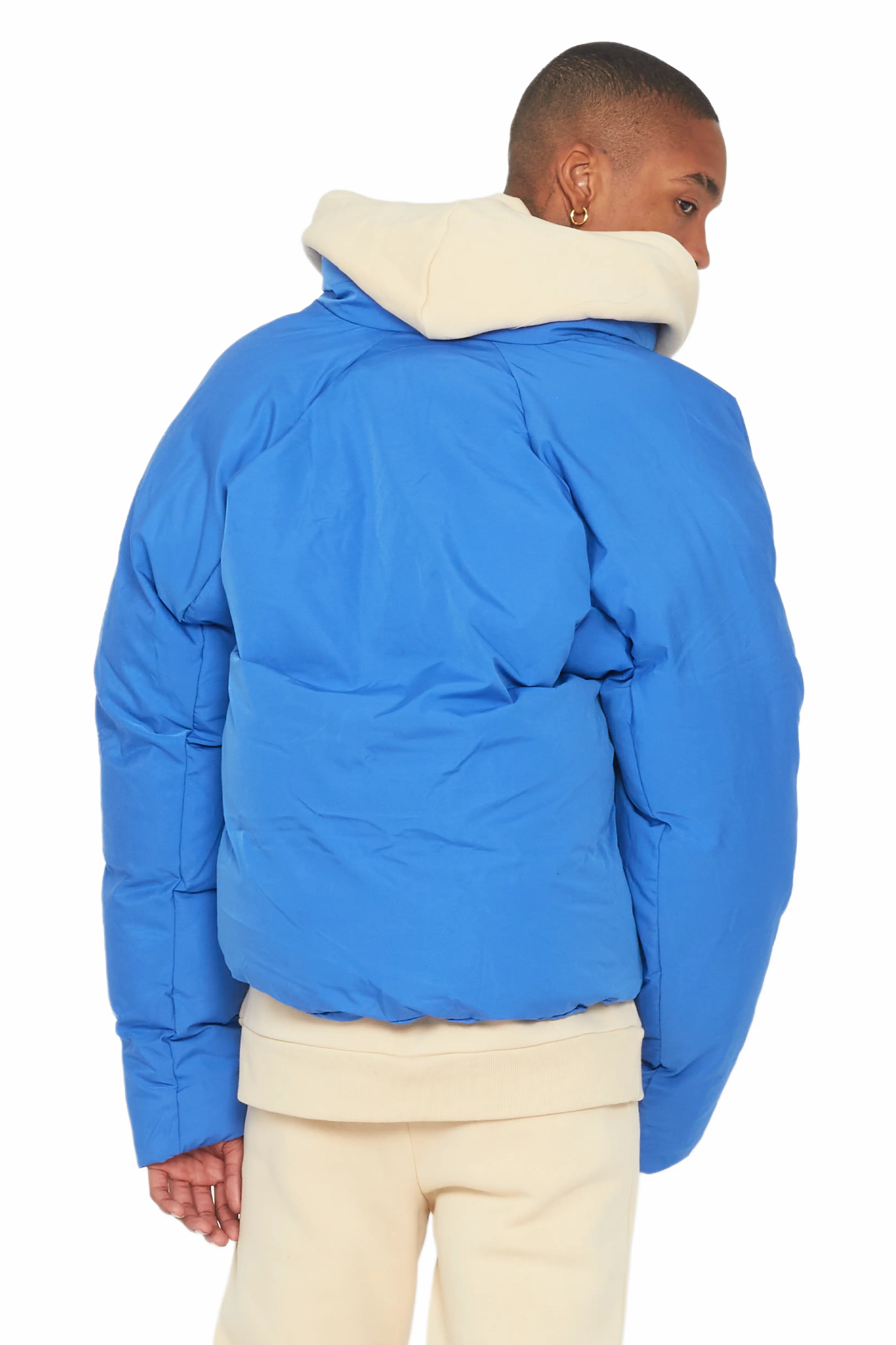 Damien Royal Blue Puffer Jacket - Image 5