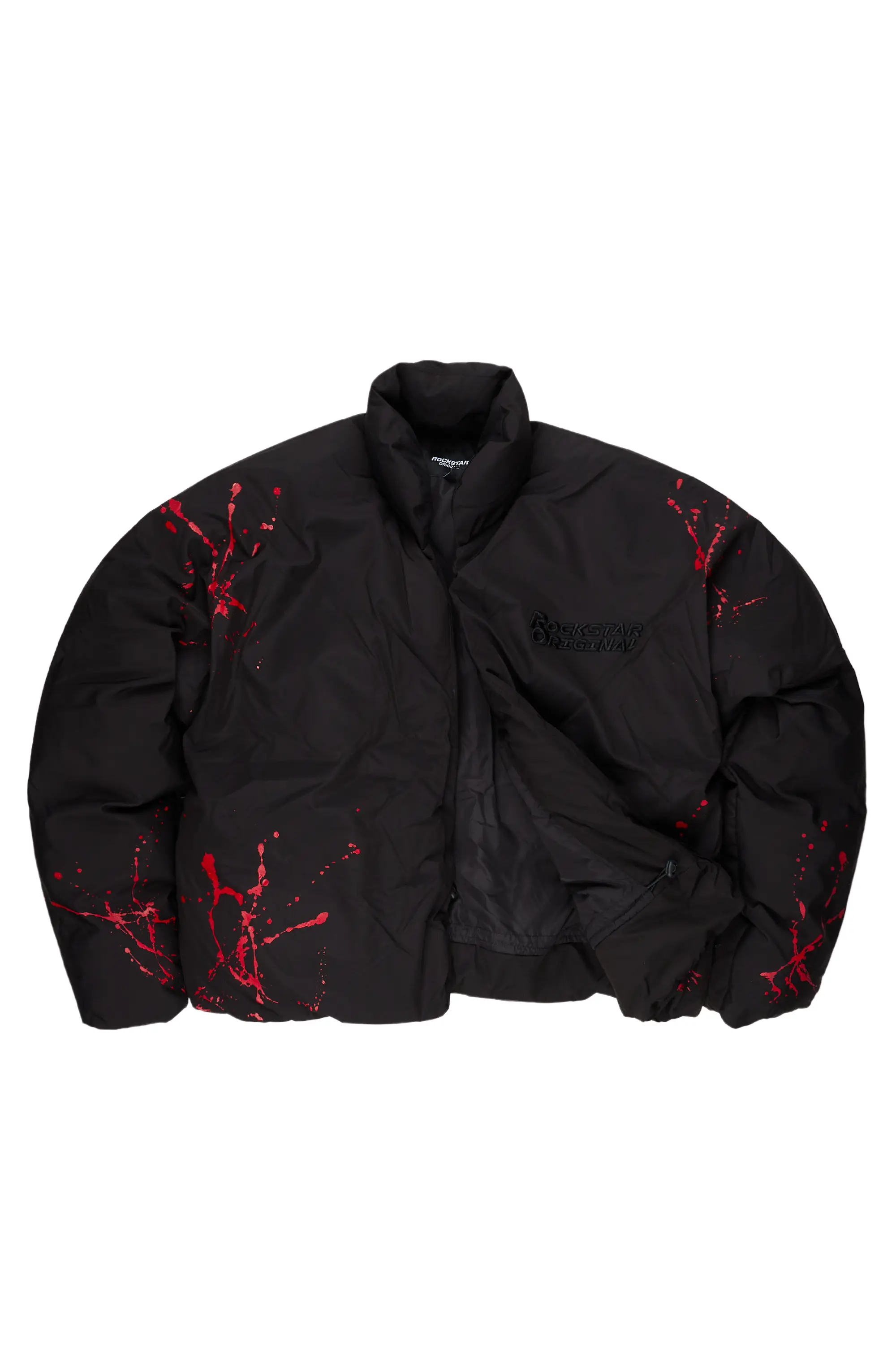 Rabbie Black/Red Puffer Jacket - Image 3