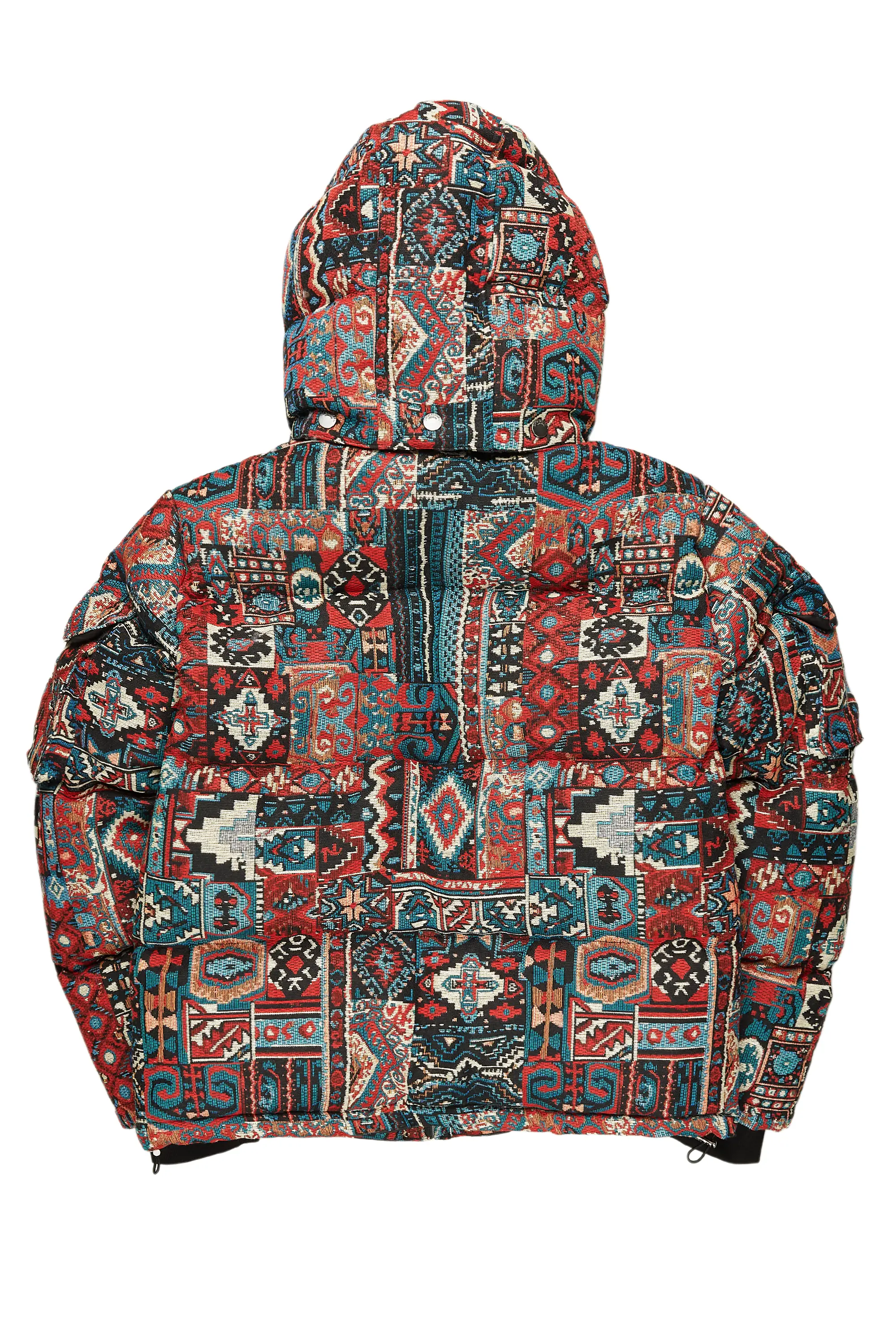 Nard Red Multi Tapestry Puffer Jacket - Image 9