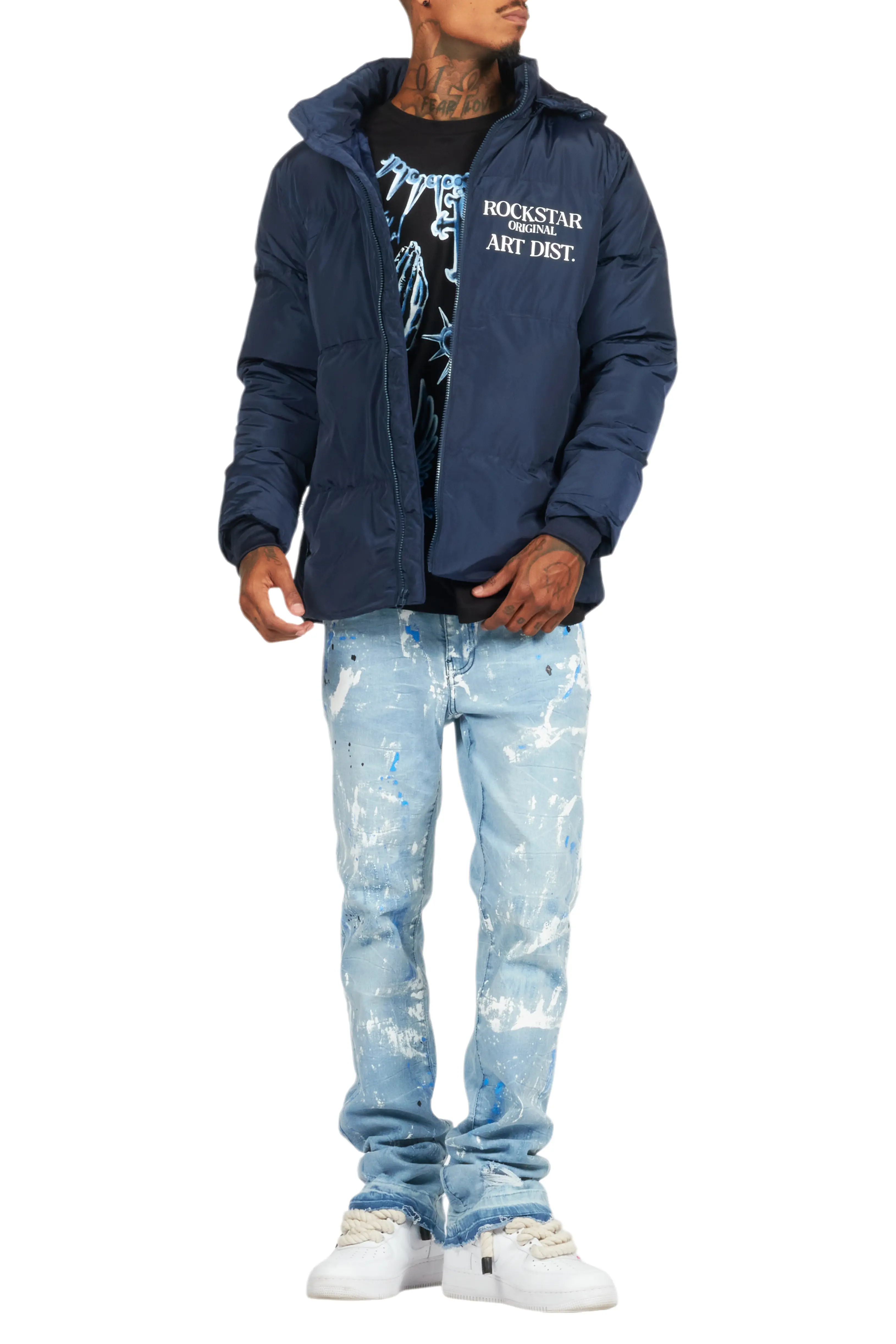 Briggs Navy Graphic Puffer - Image 11