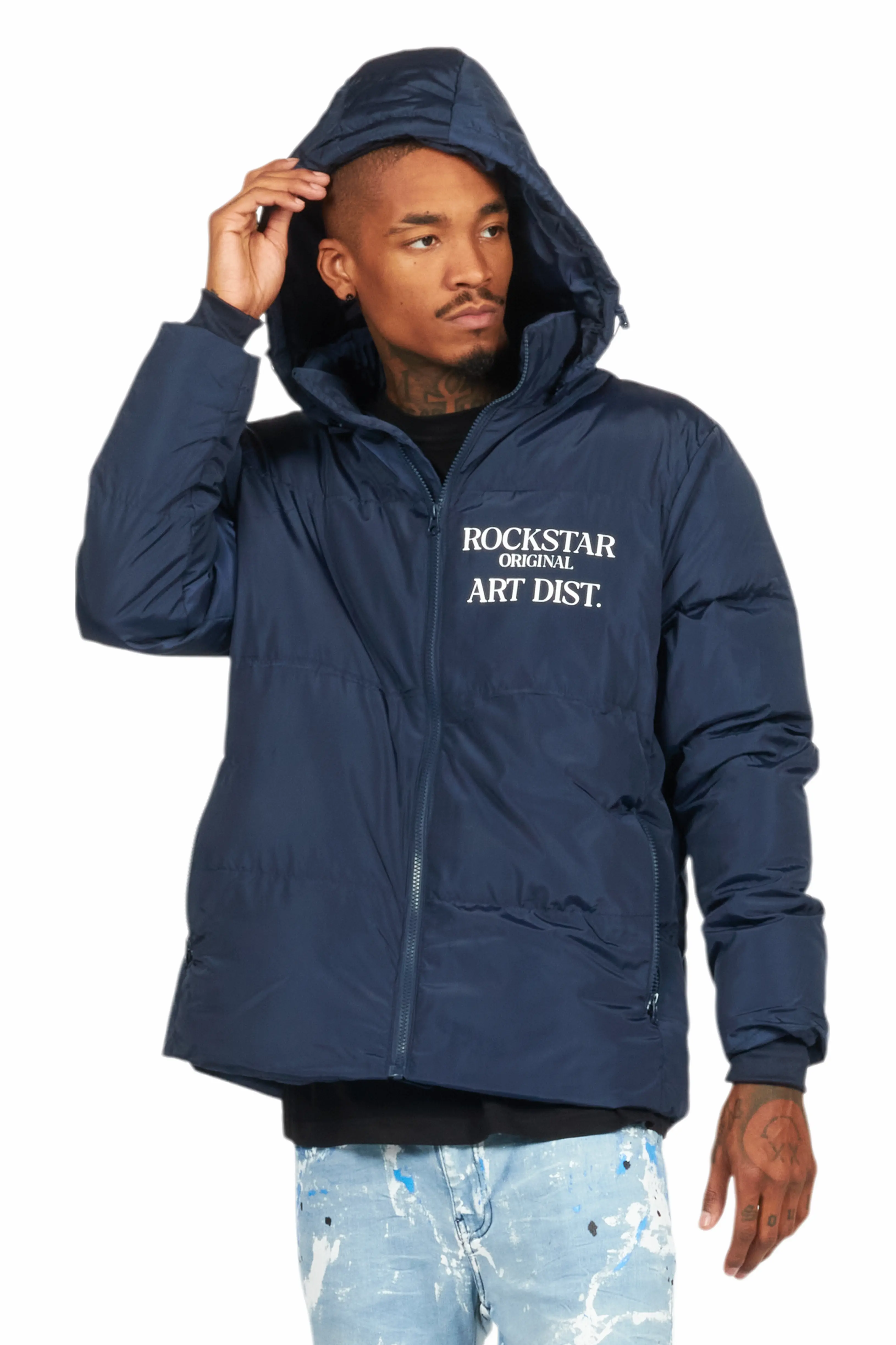 Briggs Navy Graphic Puffer - Image 7
