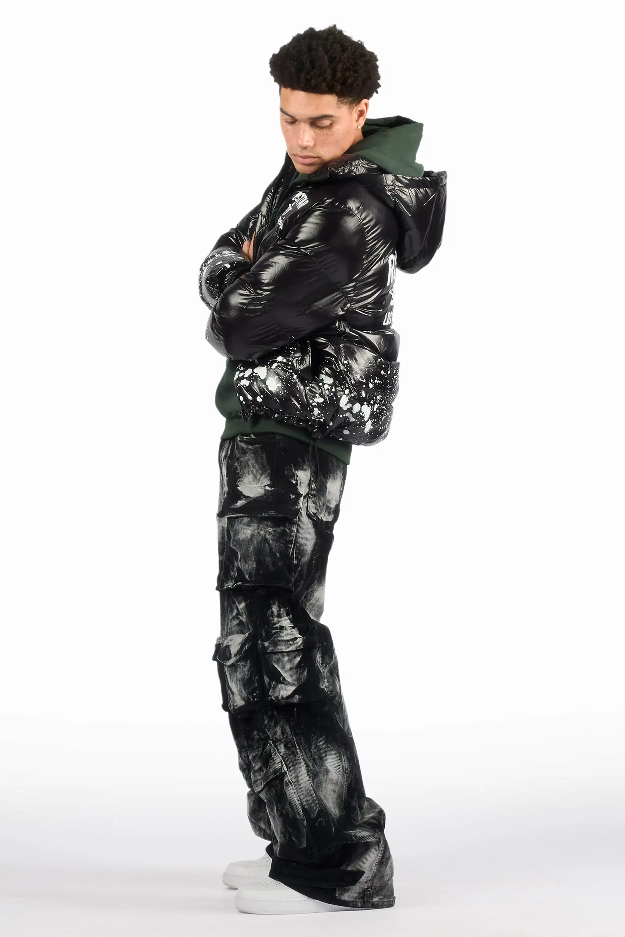 Raffer Black Heavy Puffer Jacket - Image 4