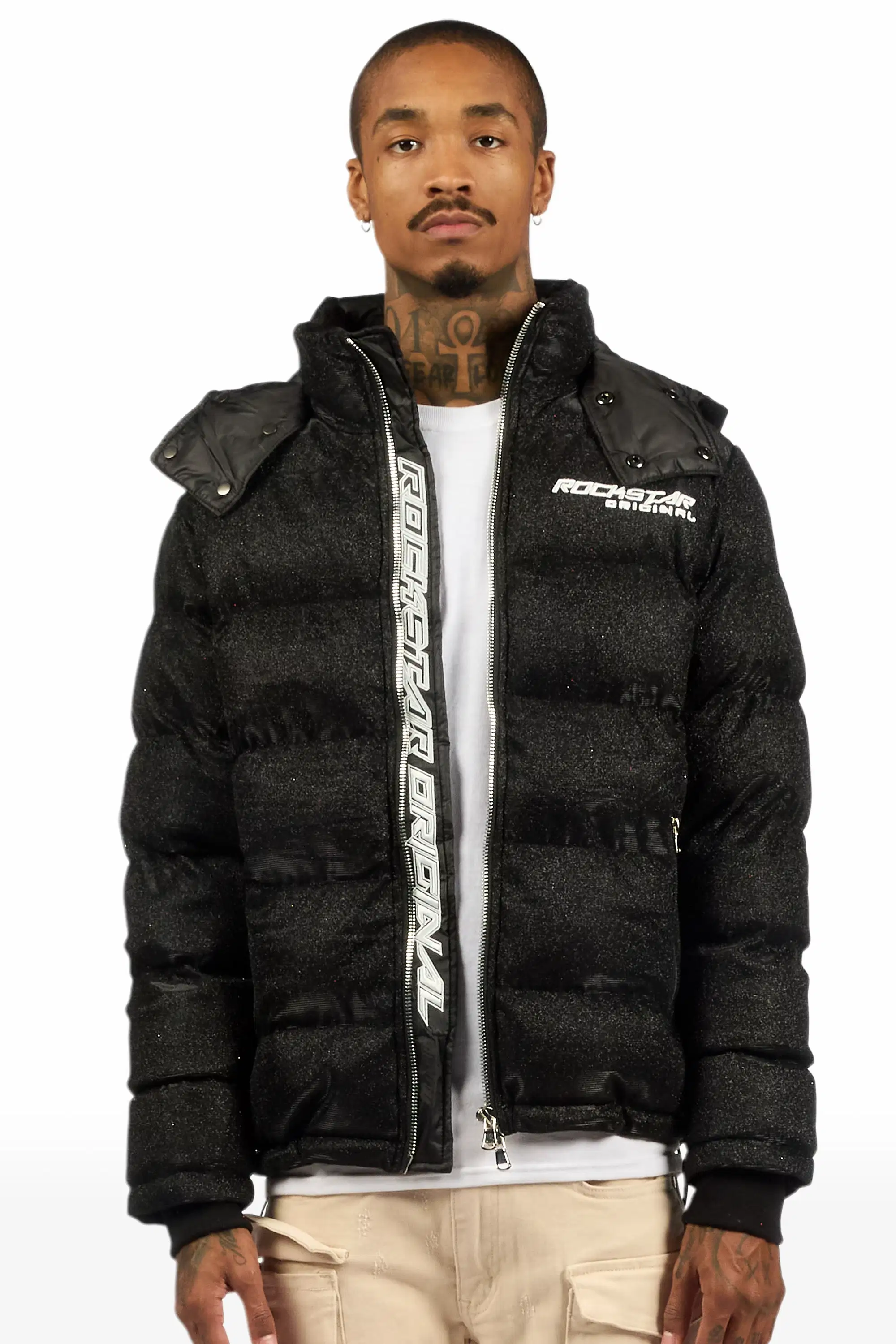 Gleam Black Puffer Jacket - Image 3