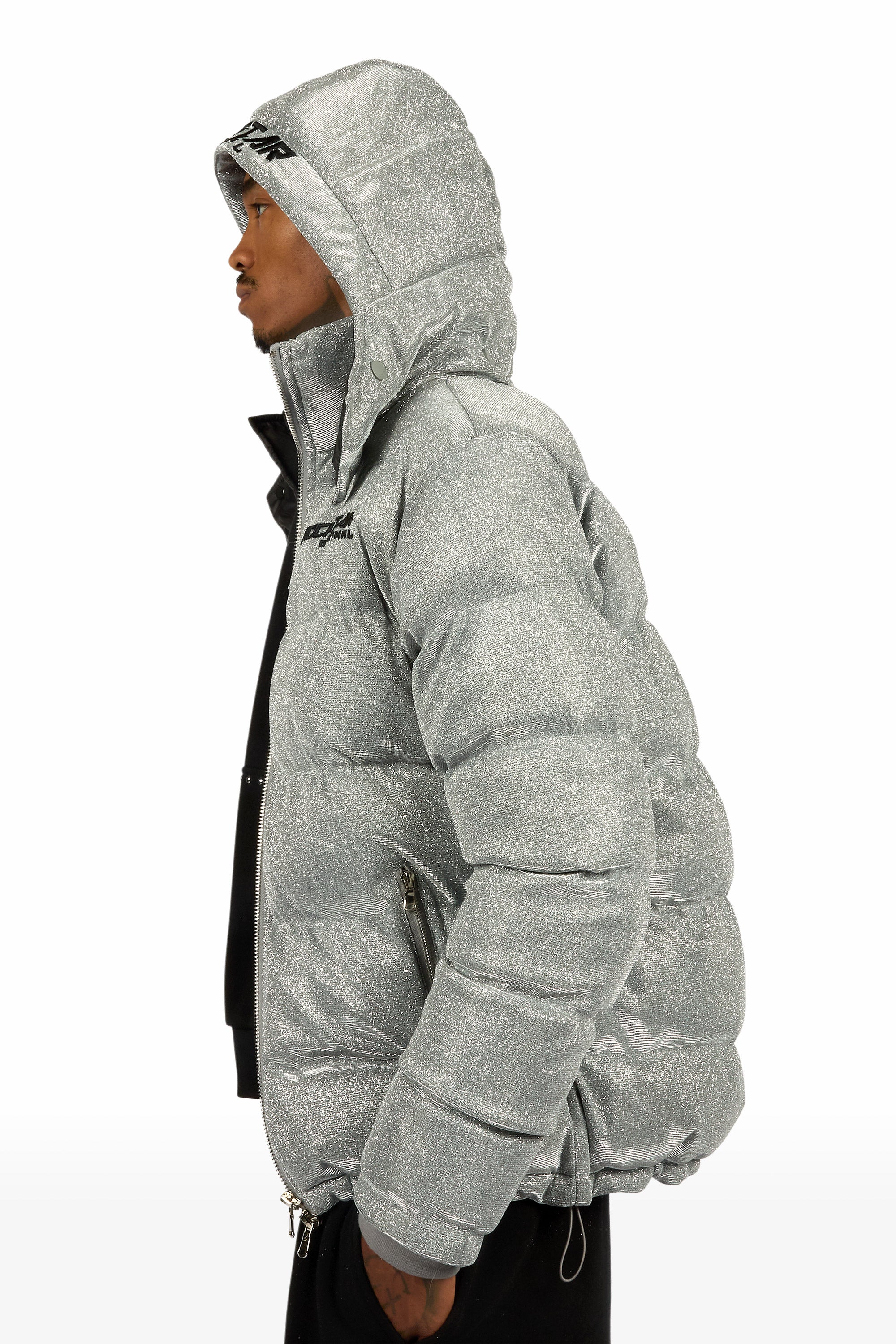 Gleam Silver Puffer Jacket - Image 5
