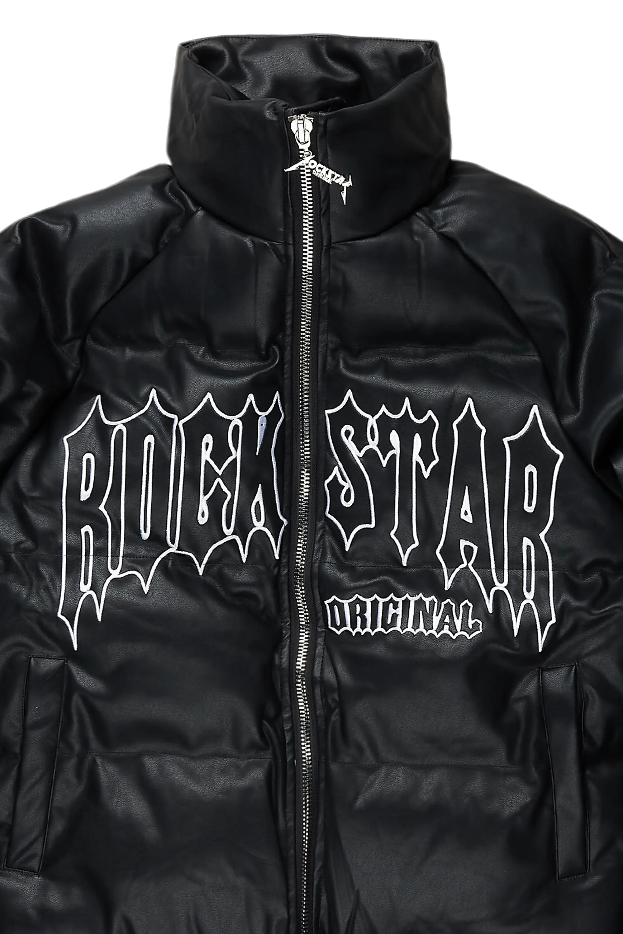 Ravi Black Hoodless Puffer Jacket - Image 3