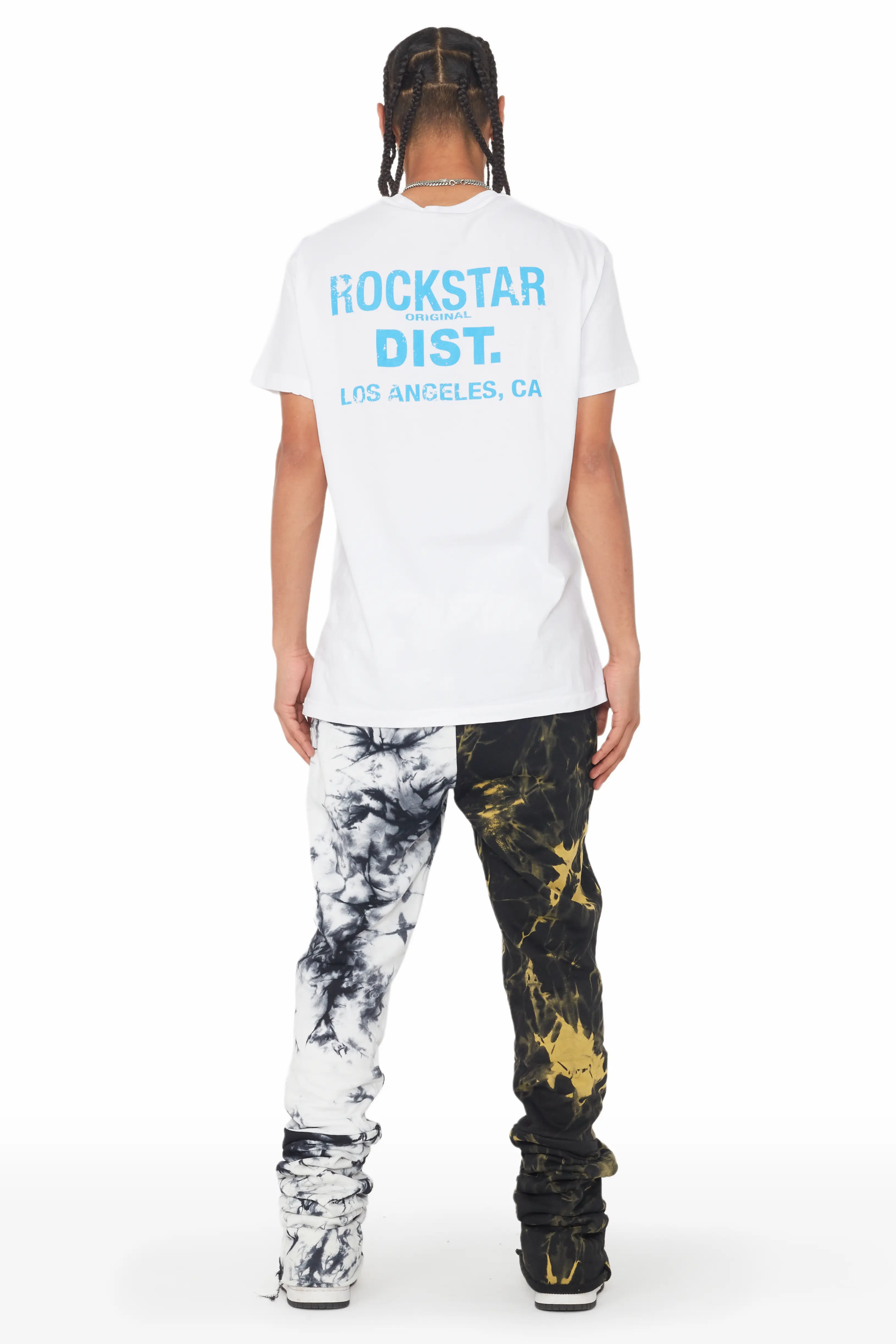 Braxx Grey/Yellow Super Stacked Flare Track Pant - Image 4