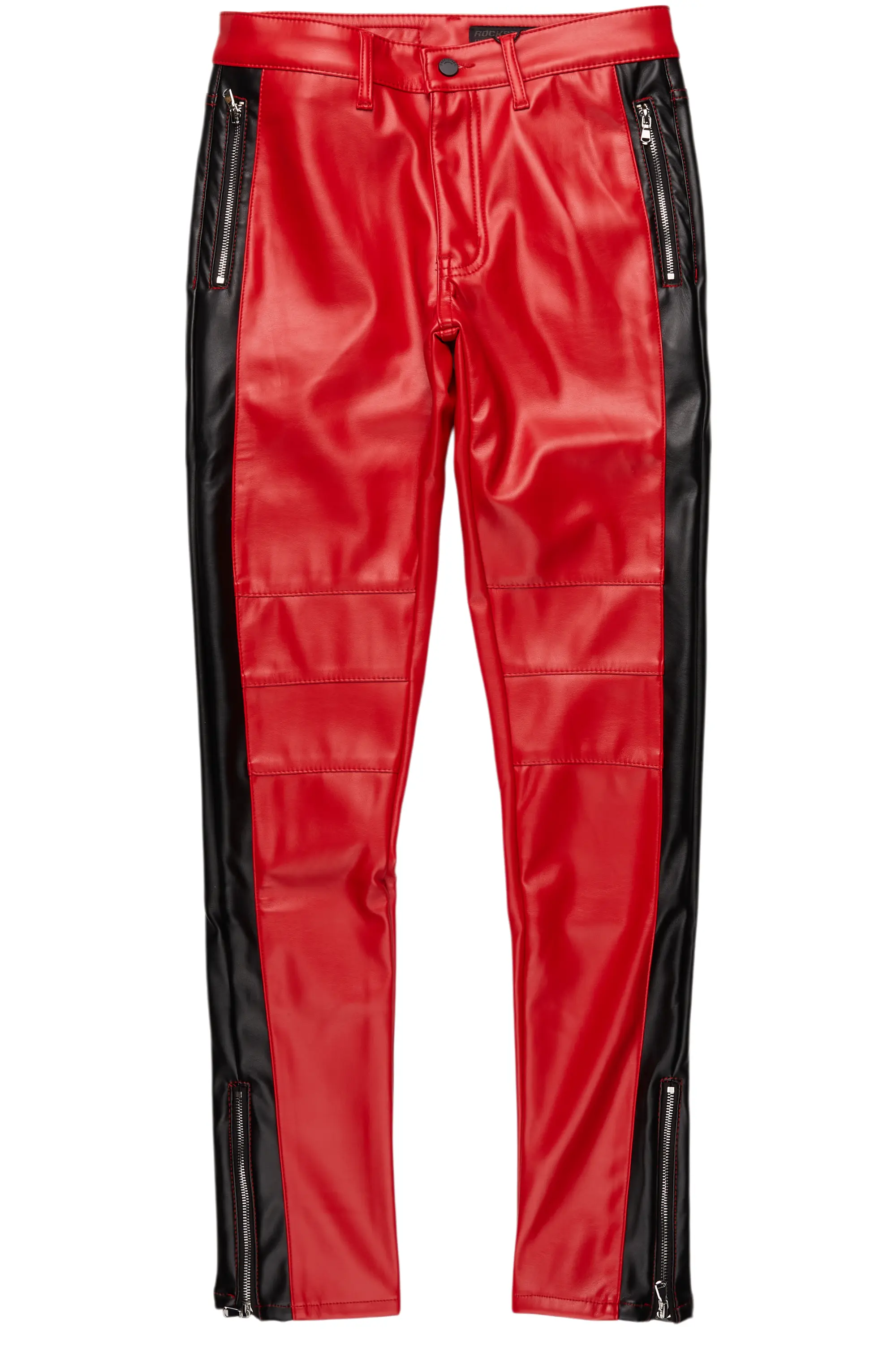 Play Boy Red/Black Skinny Faux Leather Fit Jean - Image 2