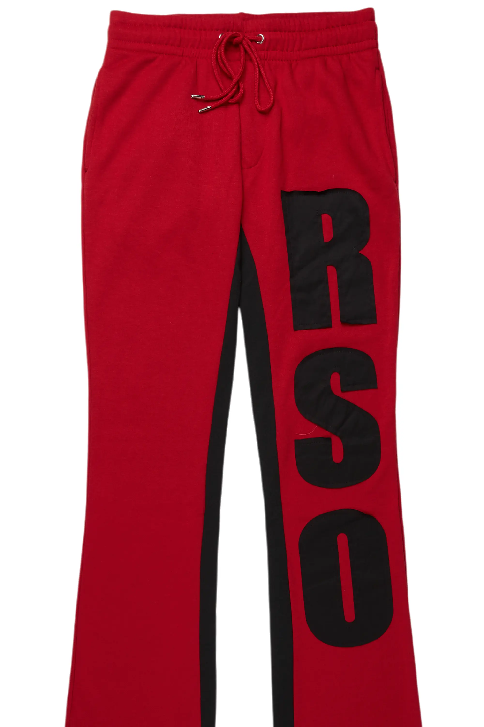 Uko Burgundy Stacked Baggy Track Pant - Image 8