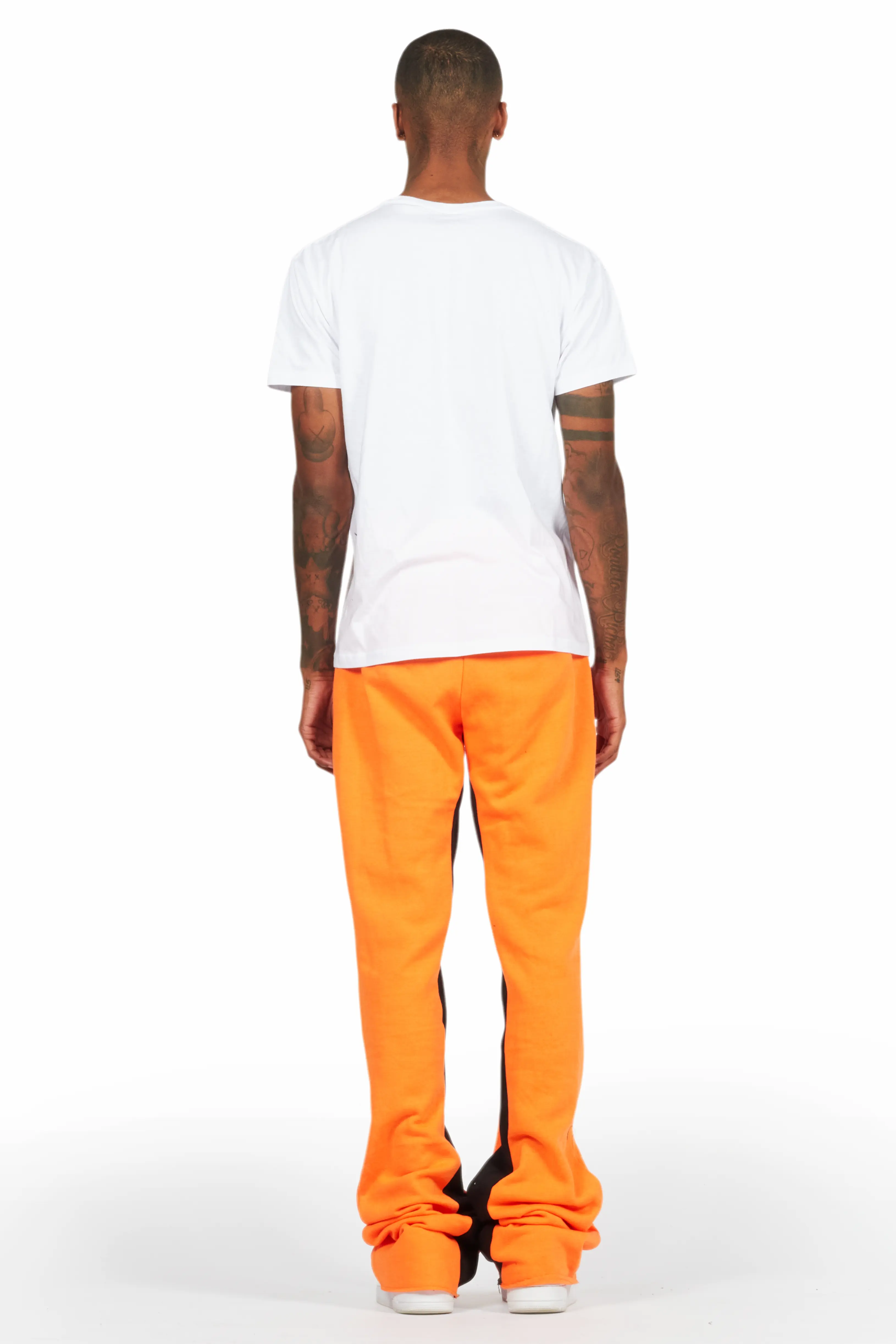 Uko Orange Stacked Baggy Track Pant - Image 6