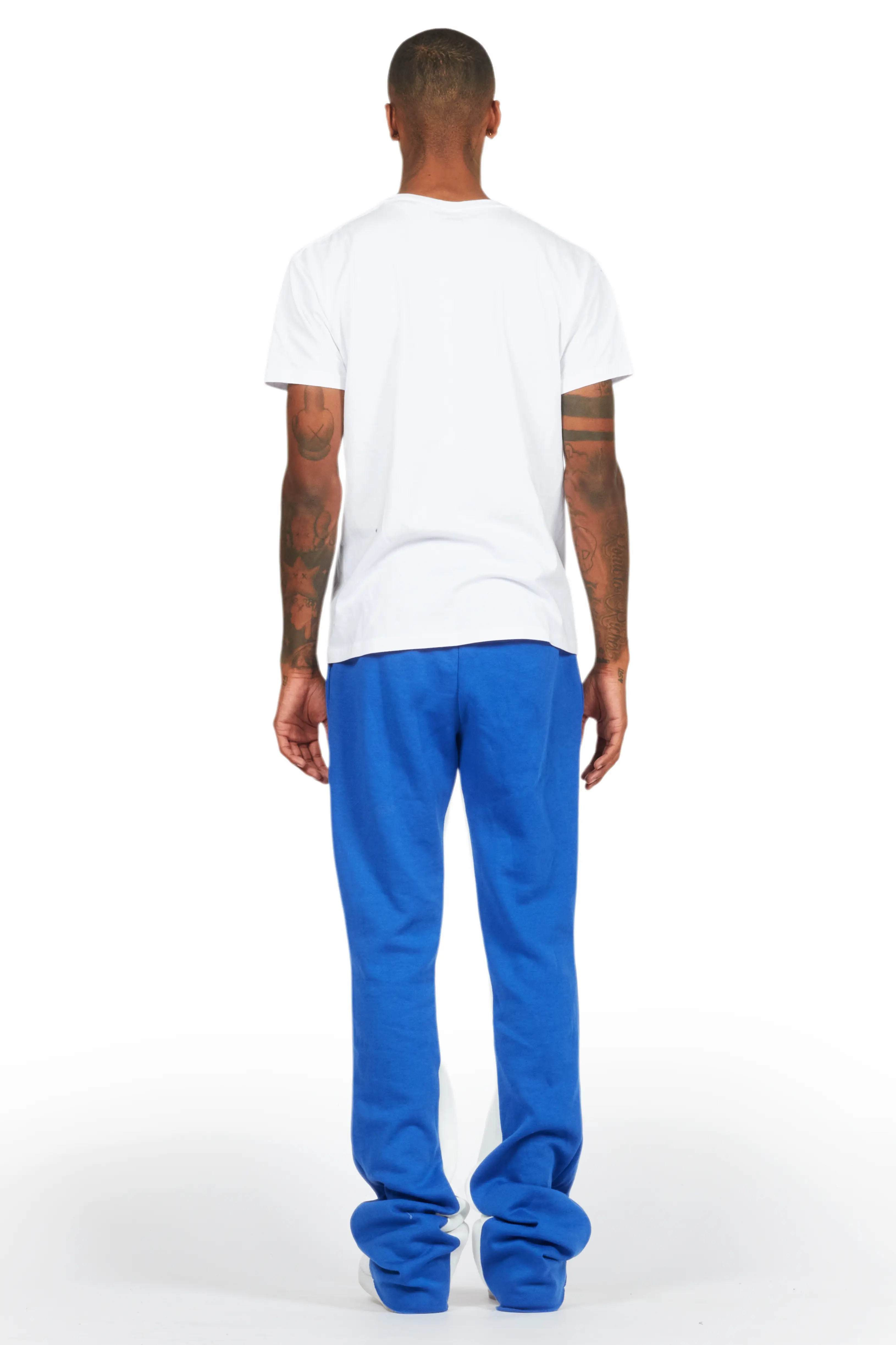 Uko Royal Blue Stacked Baggy Track Pant - Image 6