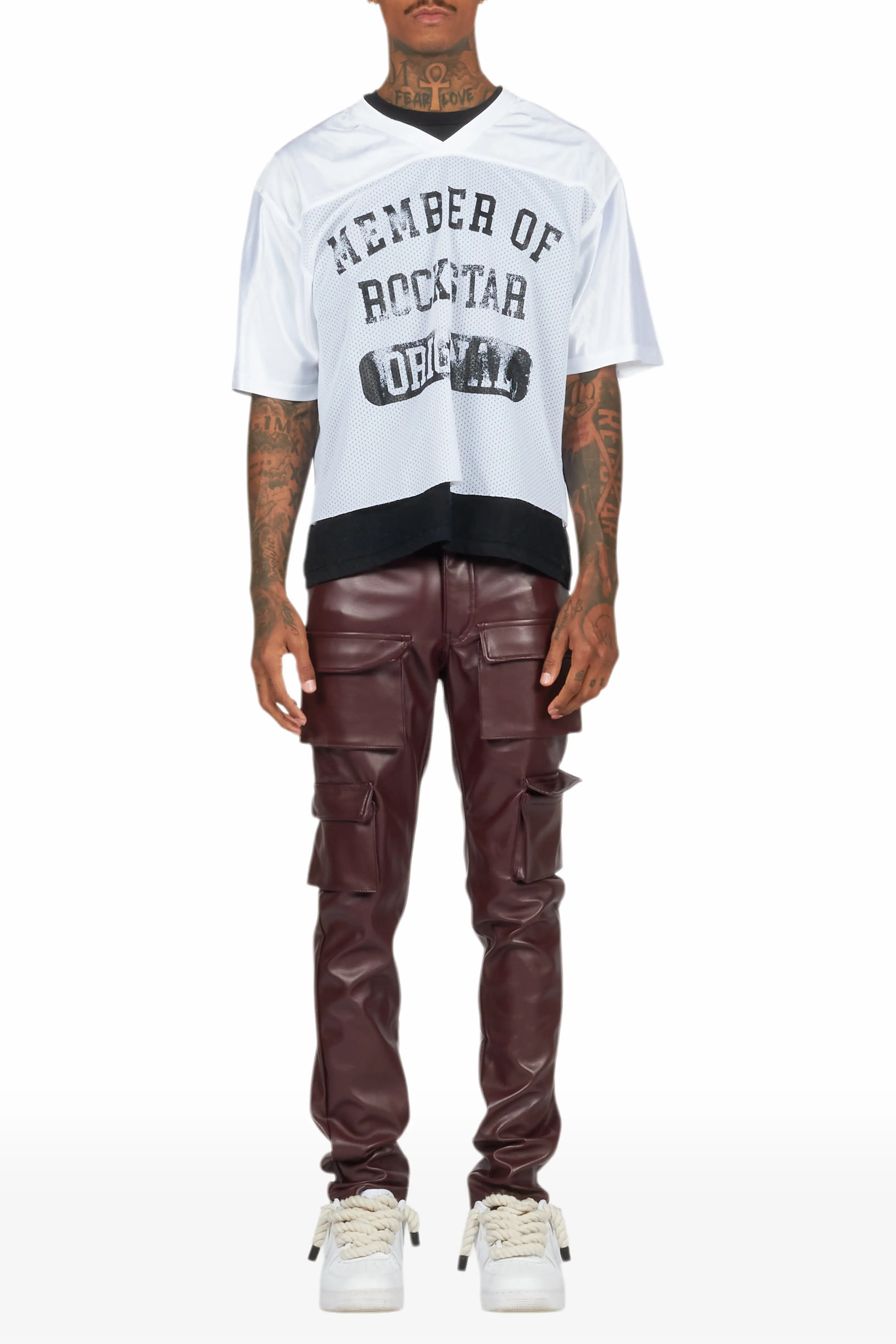 Kap Burgundy Skinny Faux Leather Fit Jean - Image 13