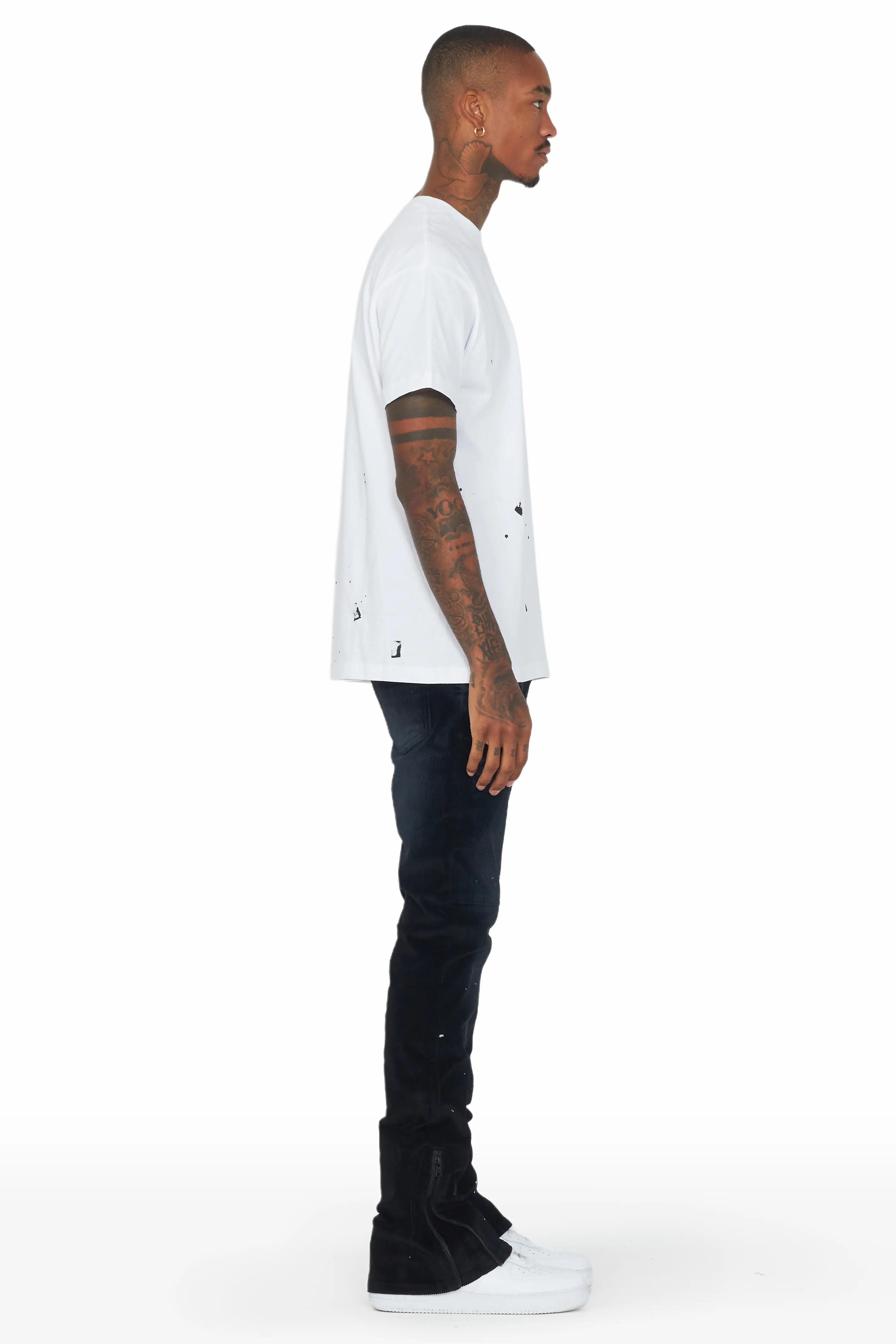 Sevyn Black Super Stacked Stacked Flare Corduroy Pant - Image 3