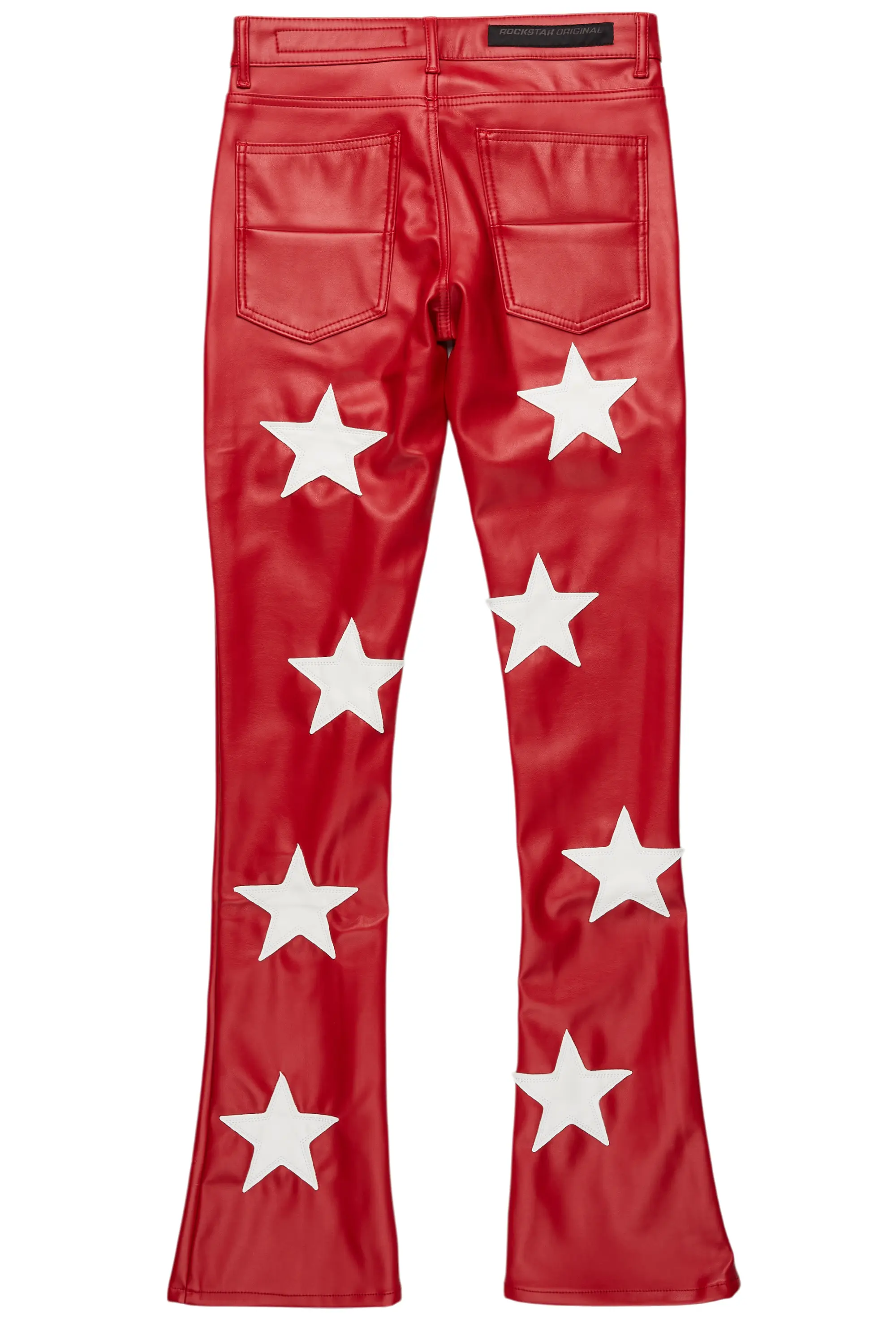 Steen Red PU Stacked Flare Jean - Image 10