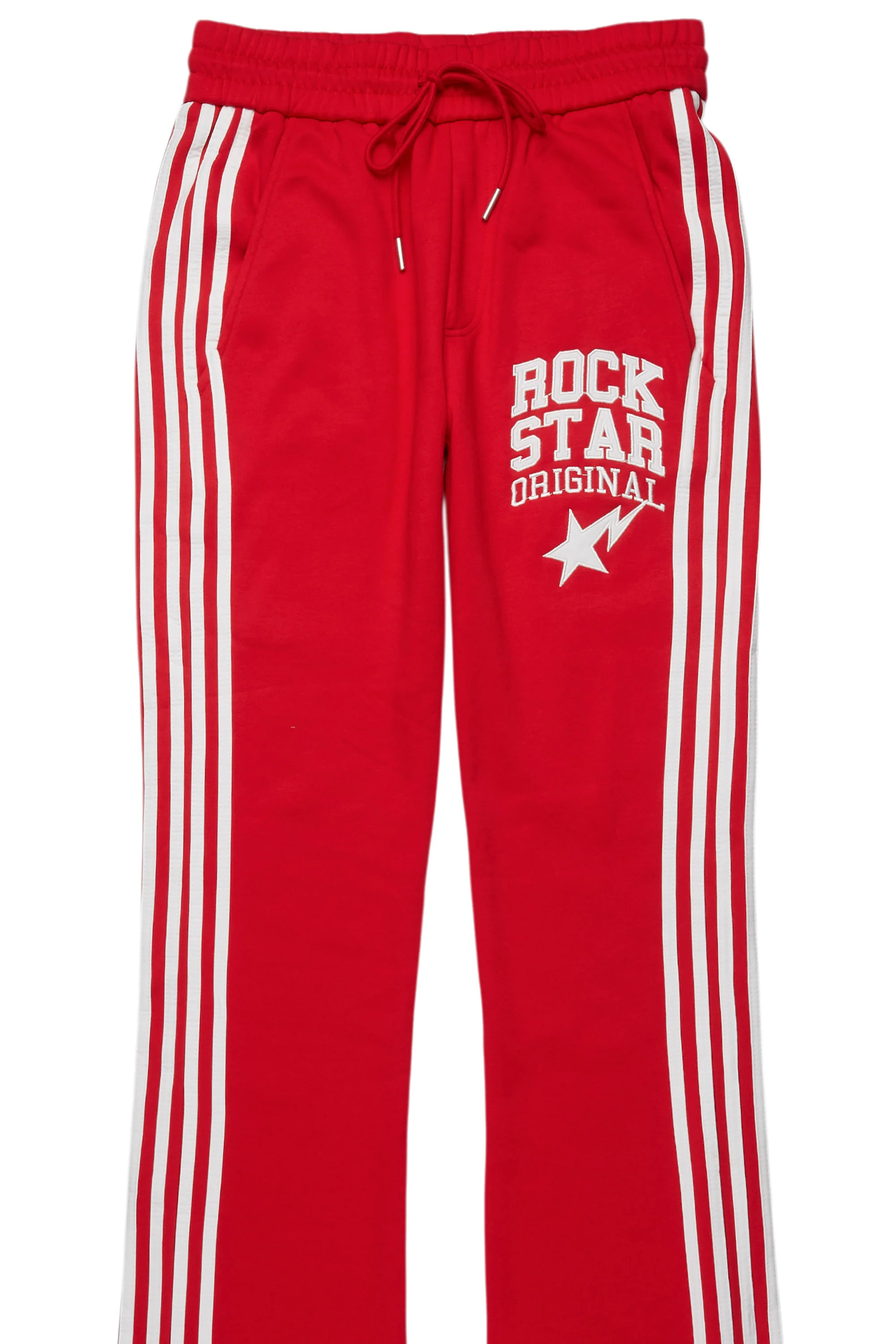 Gerrit Red Fleece Stacked Baggy Track Pant - Image 9