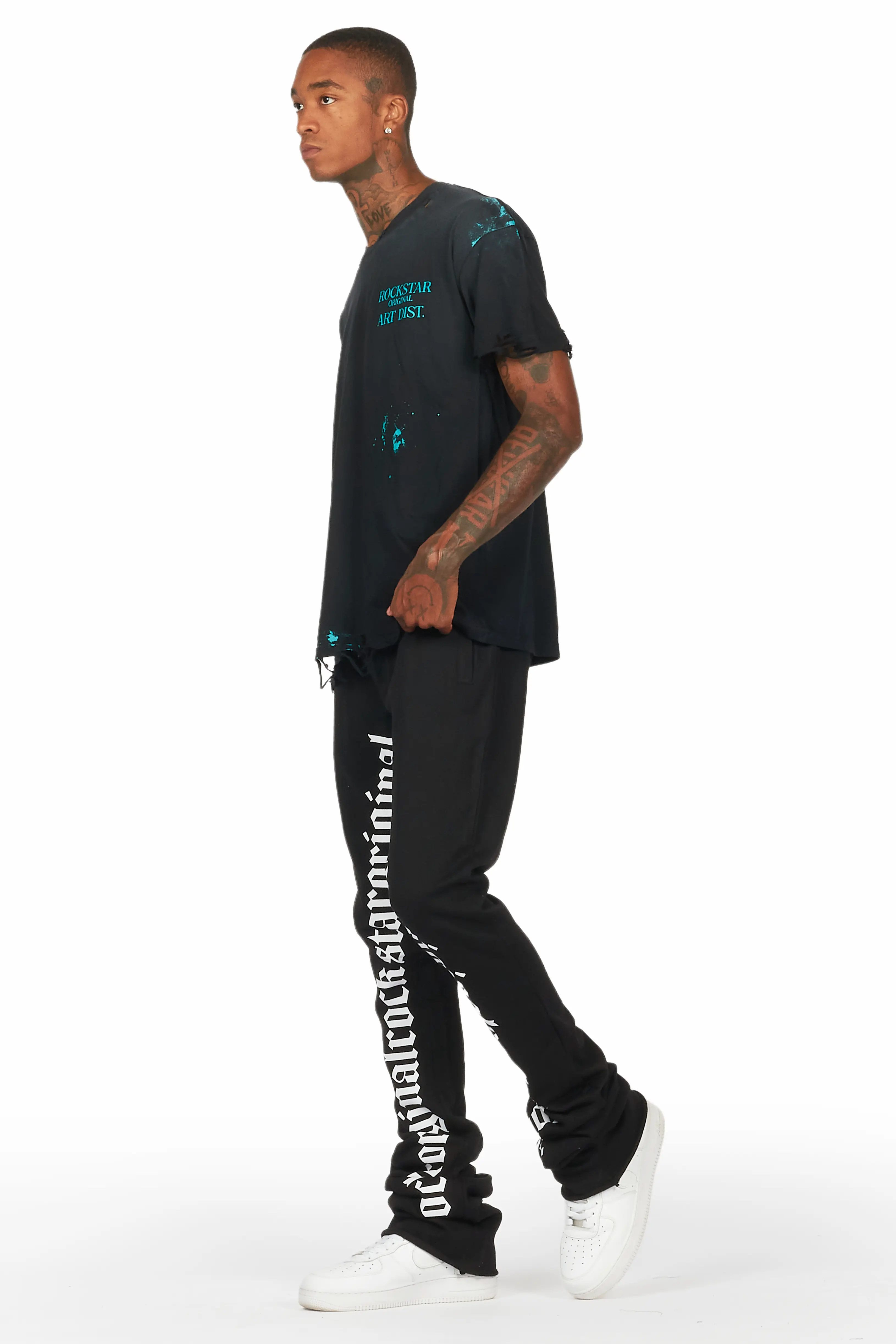 Callie Black/White Super Stacked Flare Pants - Image 6