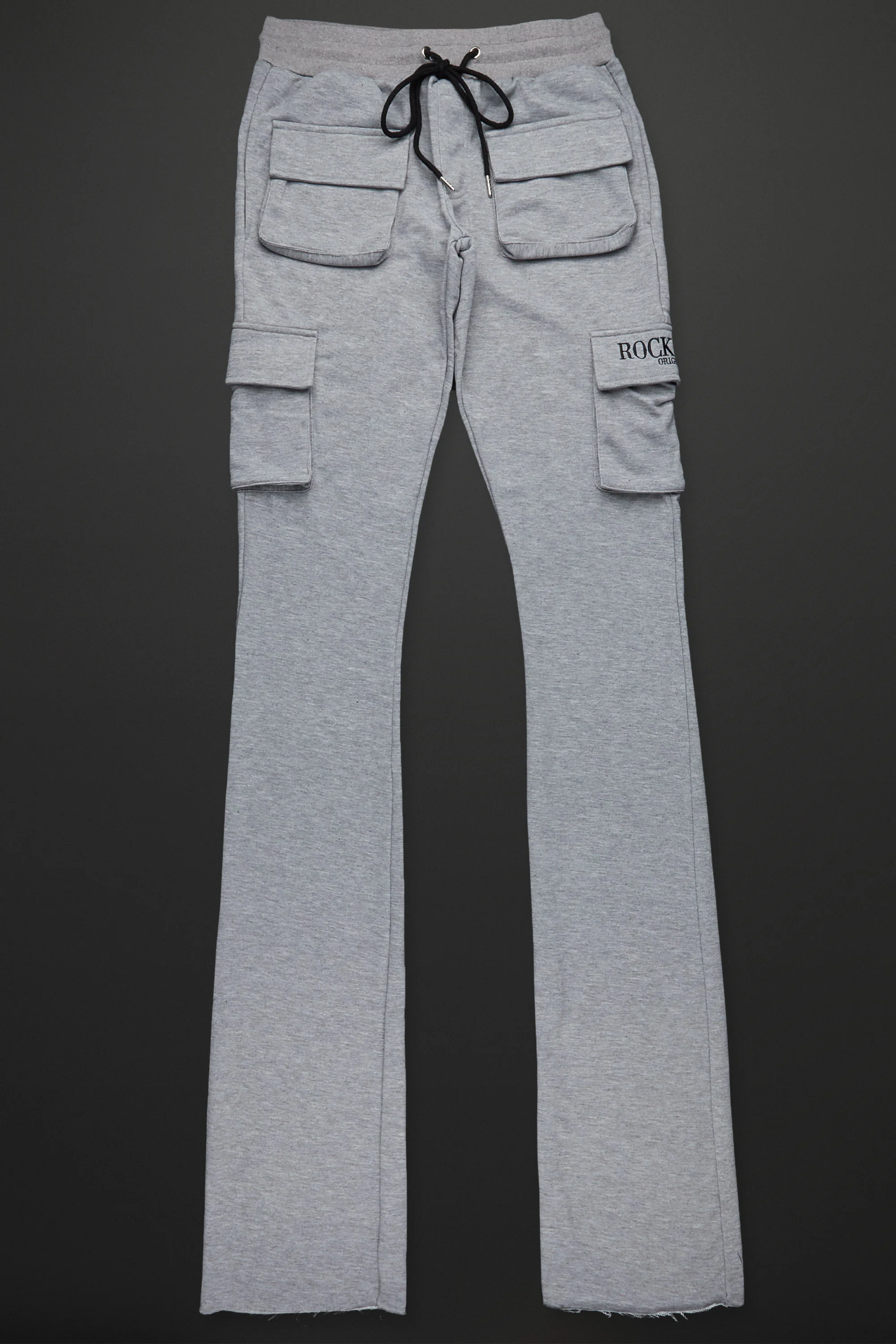 Eloise Heather Grey Stacked Flare Pants - Image 2