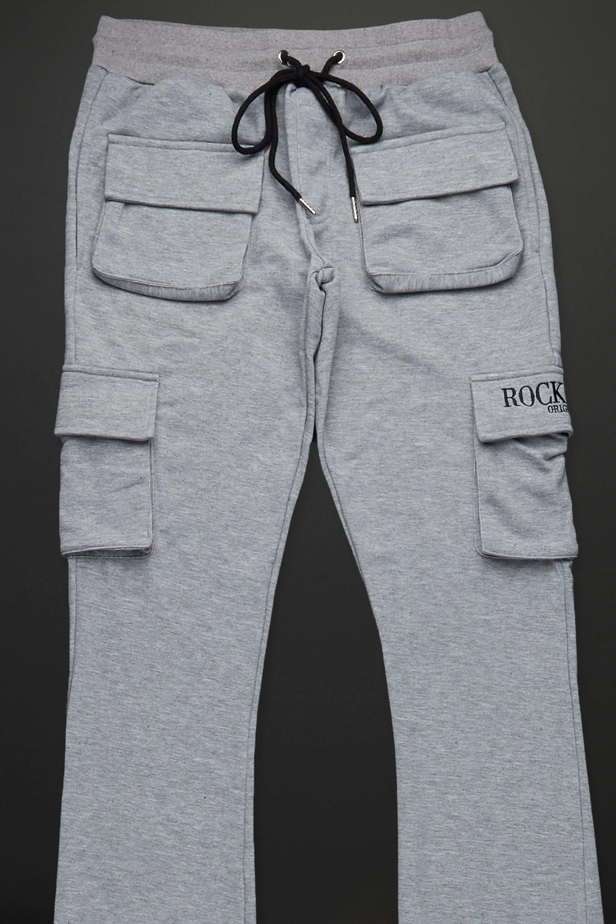 Eloise Heather Grey Stacked Flare Pants - Image 3