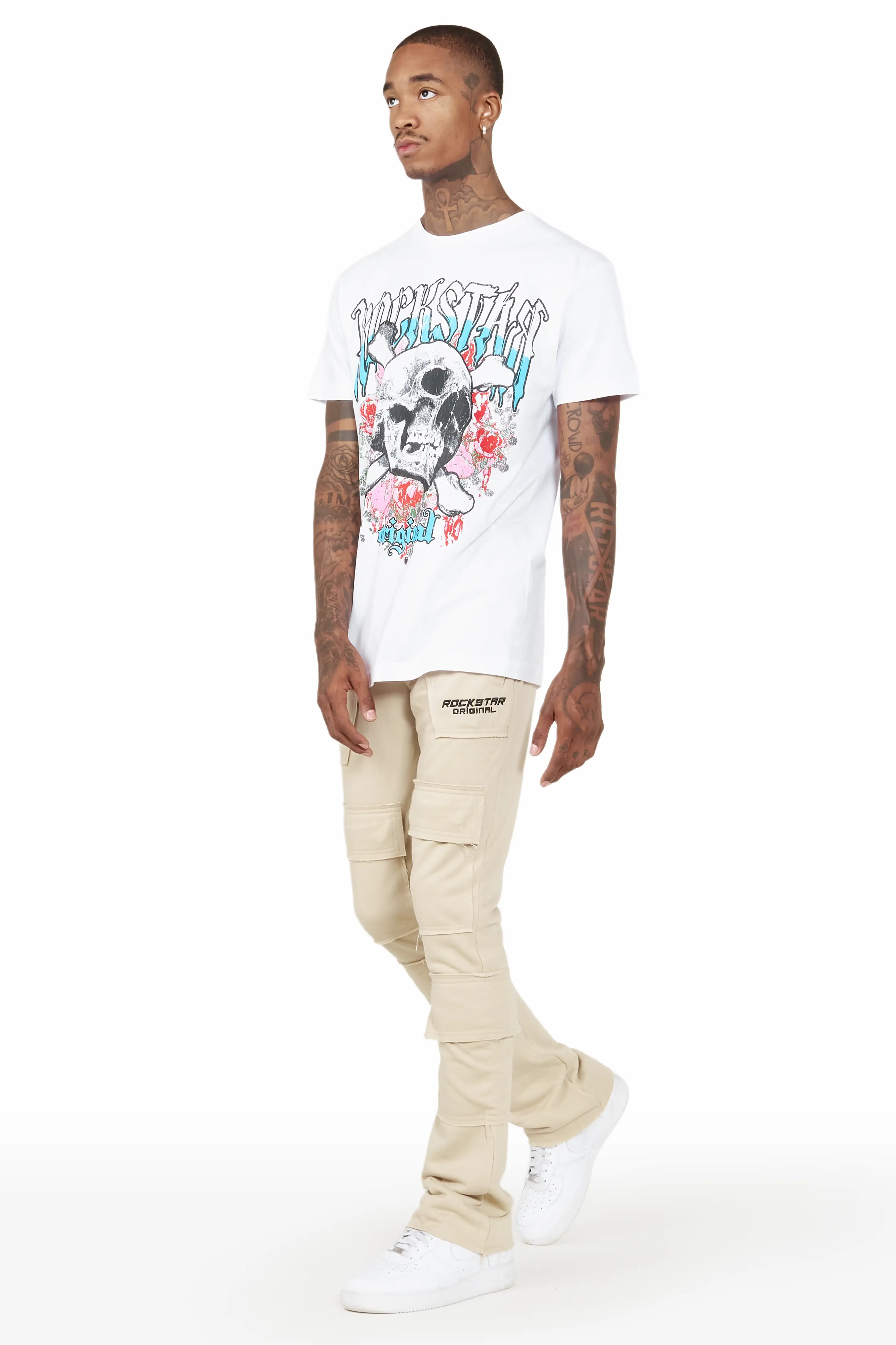 Ezekiel Beige Stacked Flare Pants - Image 5
