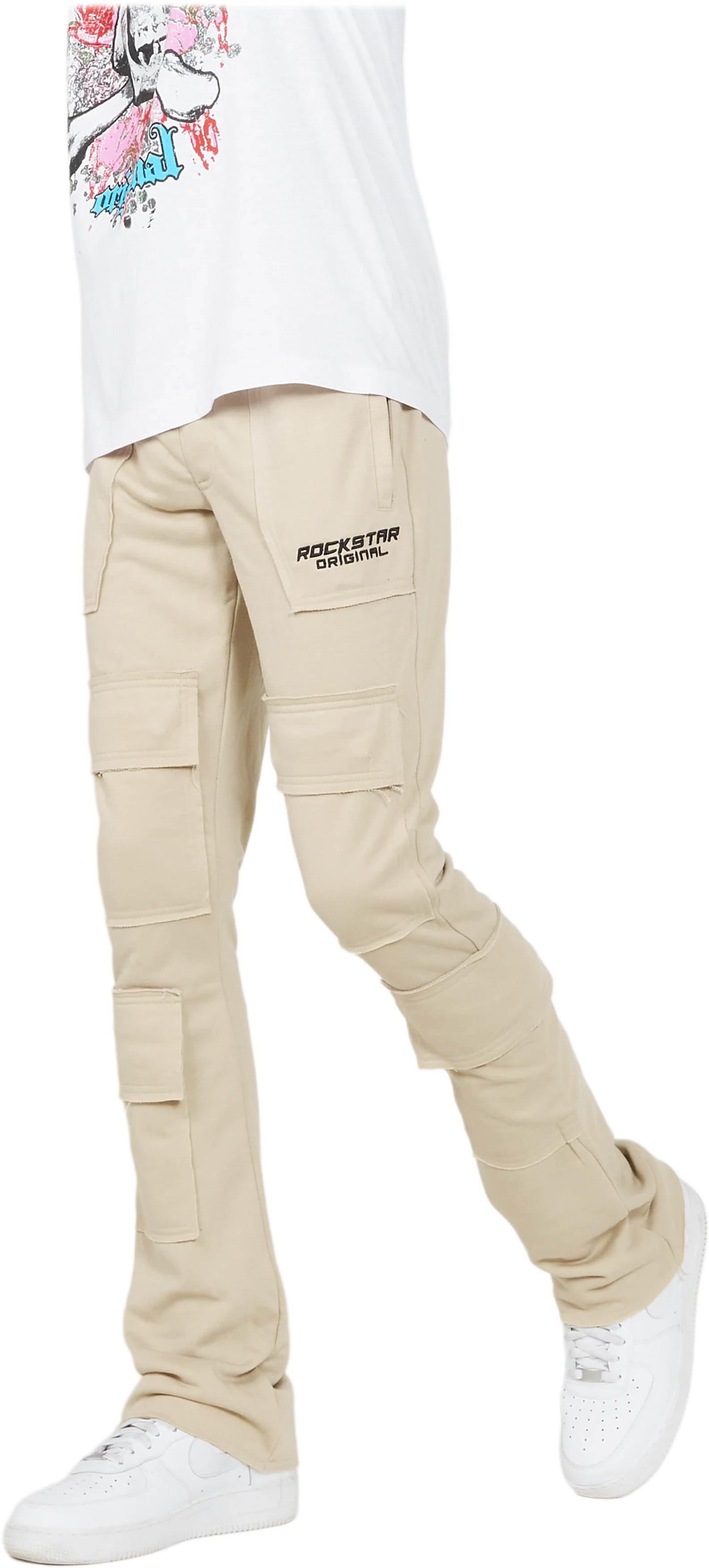 Ezekiel Beige Stacked Flare Pants - Image 9