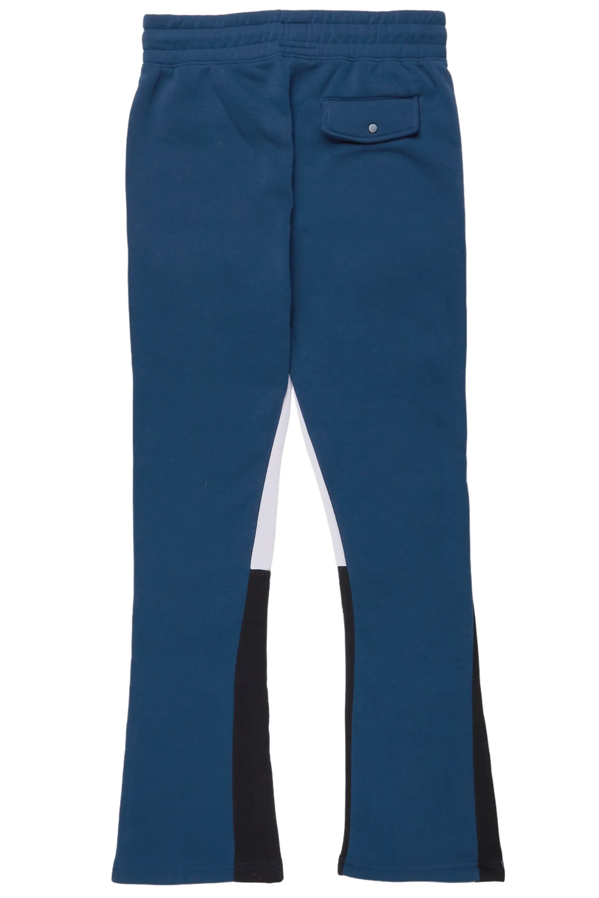 Joncarlo Navy Stacked Flare Track Pant - Image 8