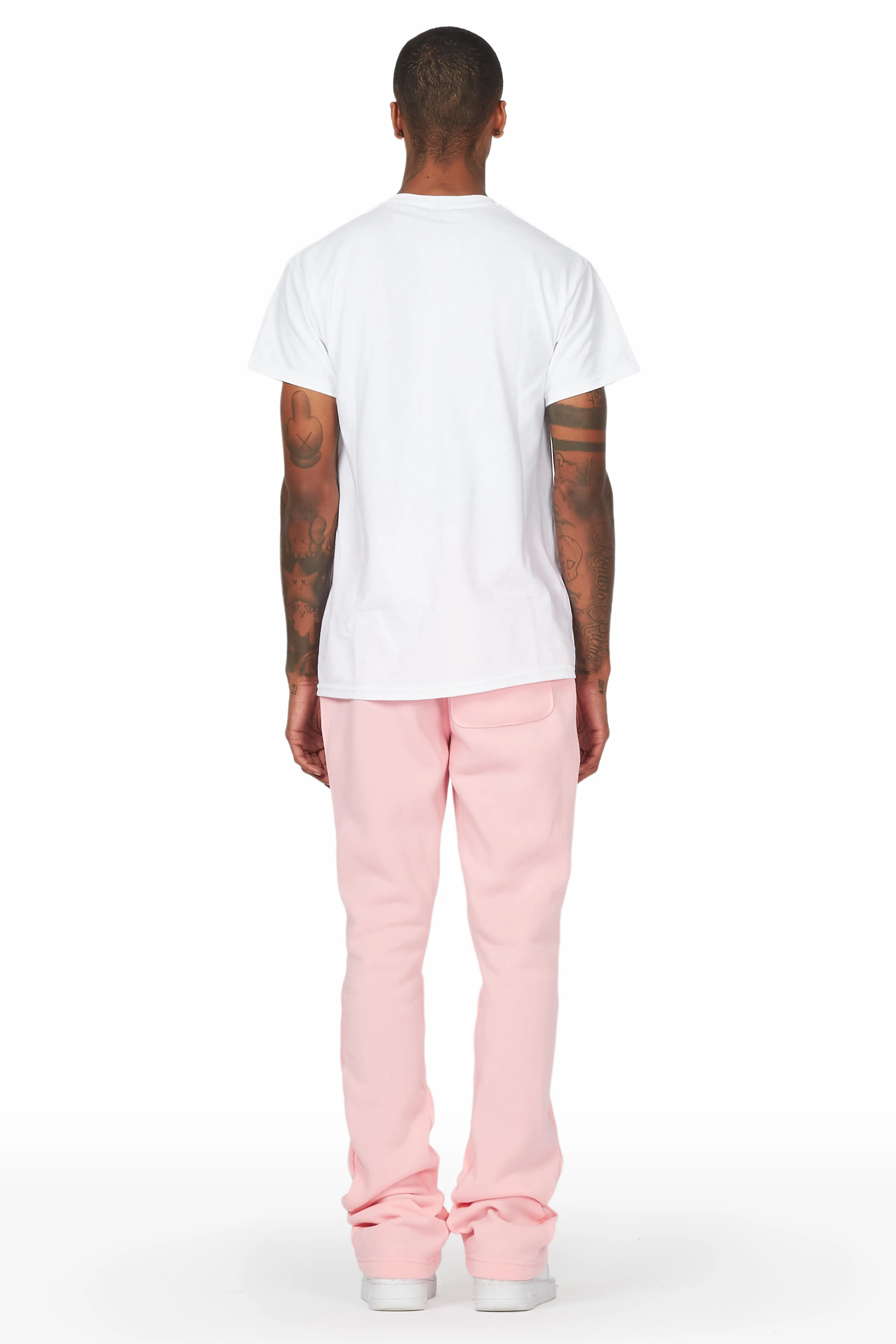 Angelo Pink Patchwork Stacked Flare Pants - Image 5