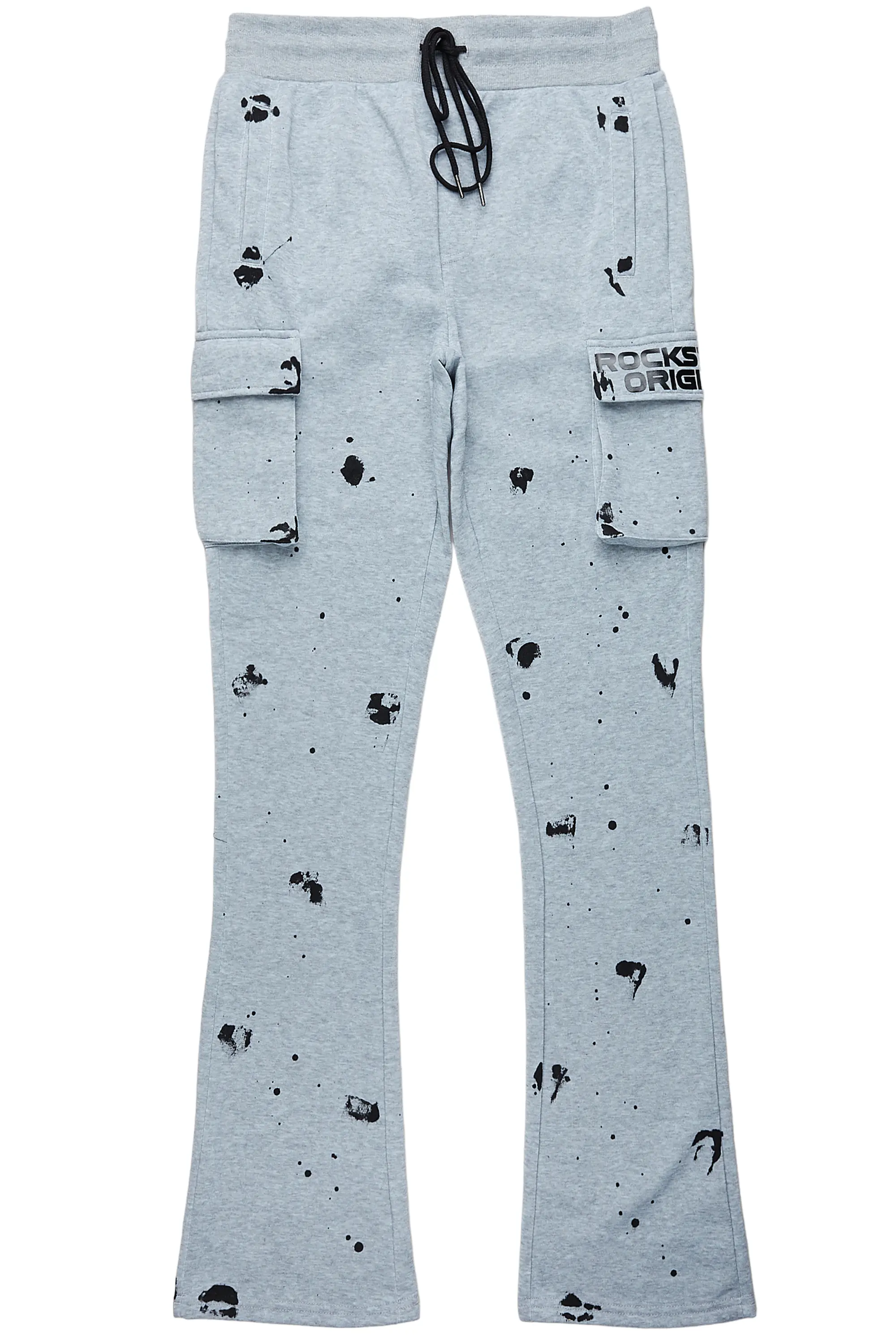 Radko Heather Grey Stacked Flare Cargo Pants - Image 2
