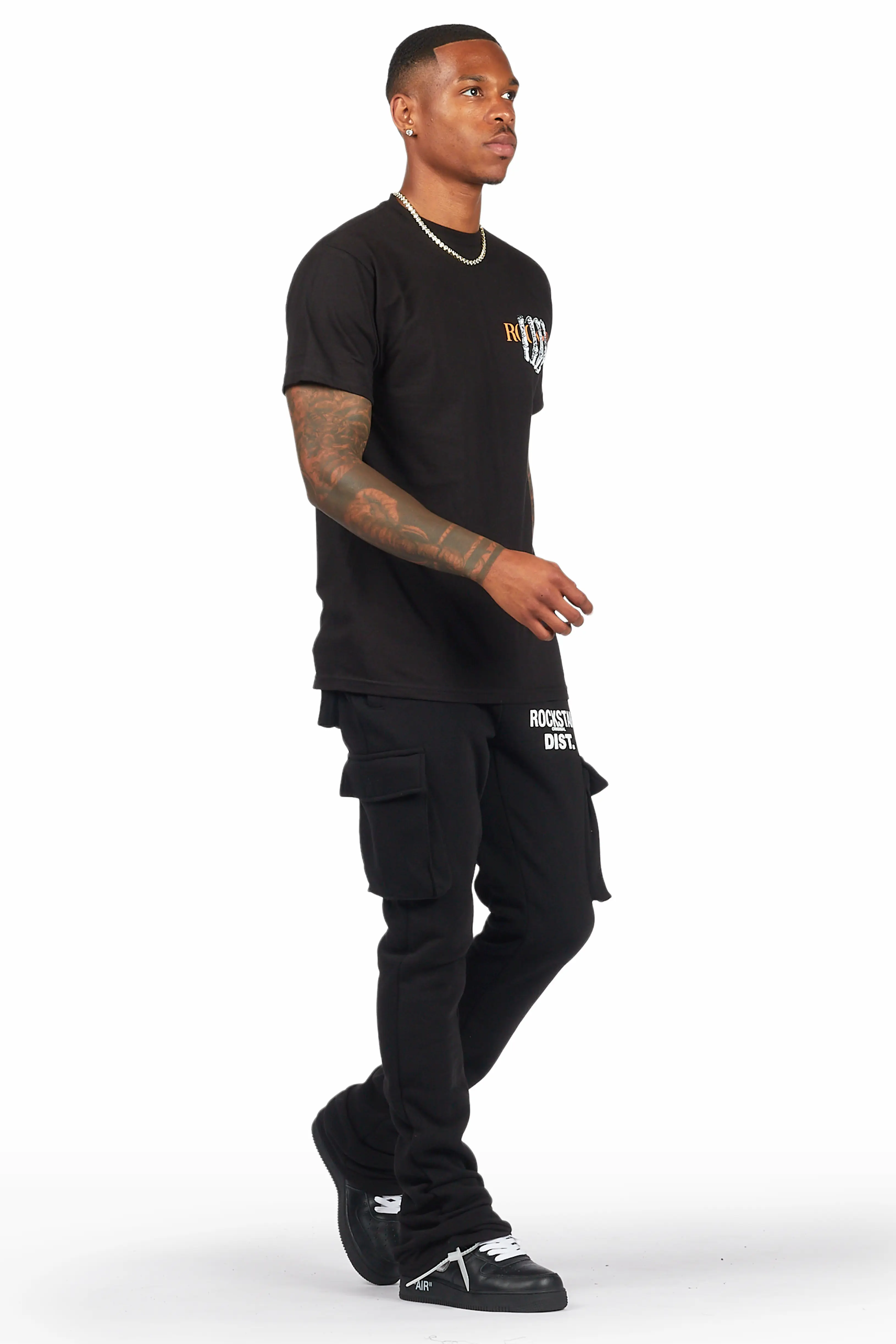 Alpine Black Stacked Flare Cargo Pant - Image 7