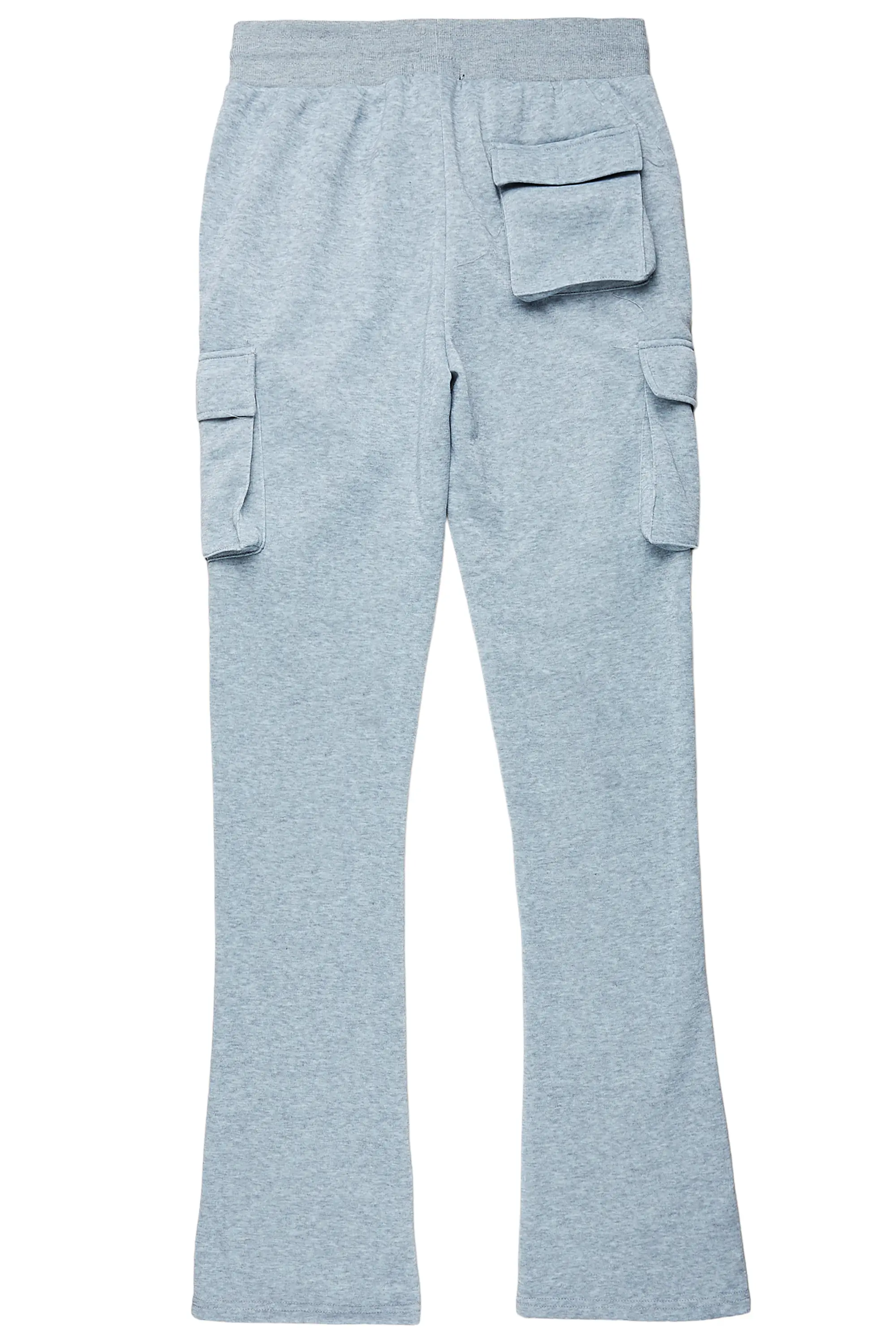Alpine Heather Grey Stacked Flare Cargo Pant - Image 9