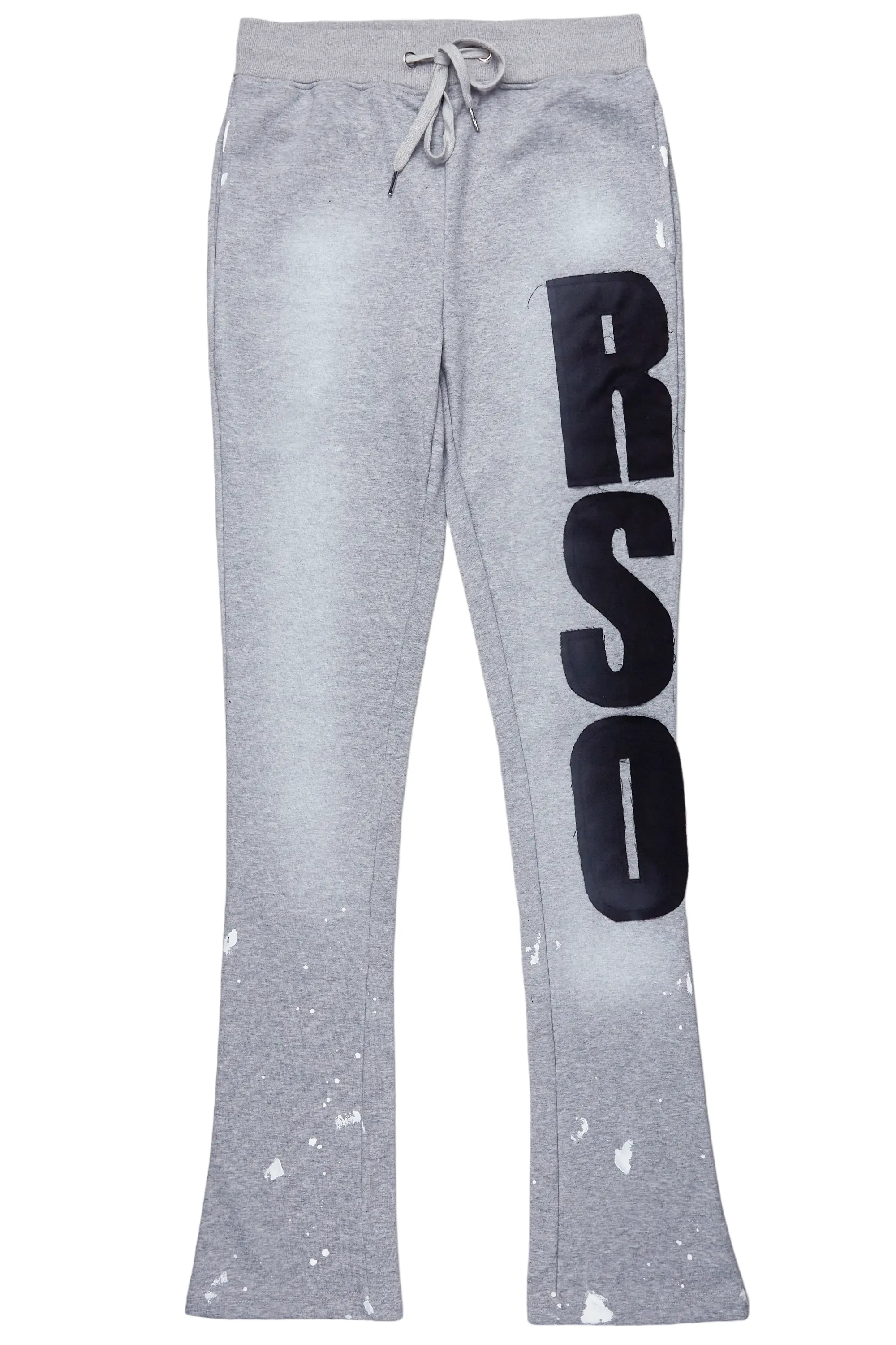 Acotas Grey Patchwork Stacked Flare Pants - Image 2
