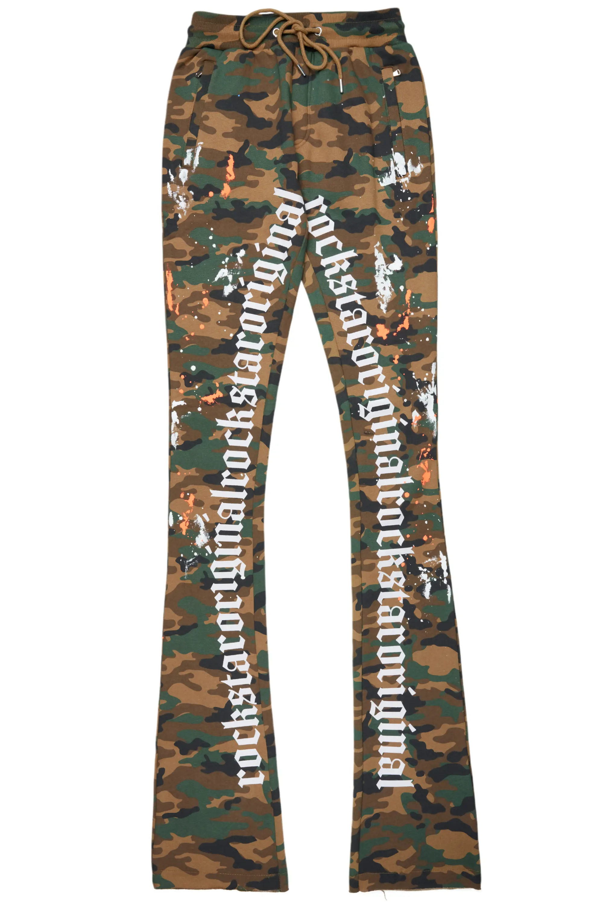 Adwin Painter Faded Camo Super Stacked Flare Pants - Image 2
