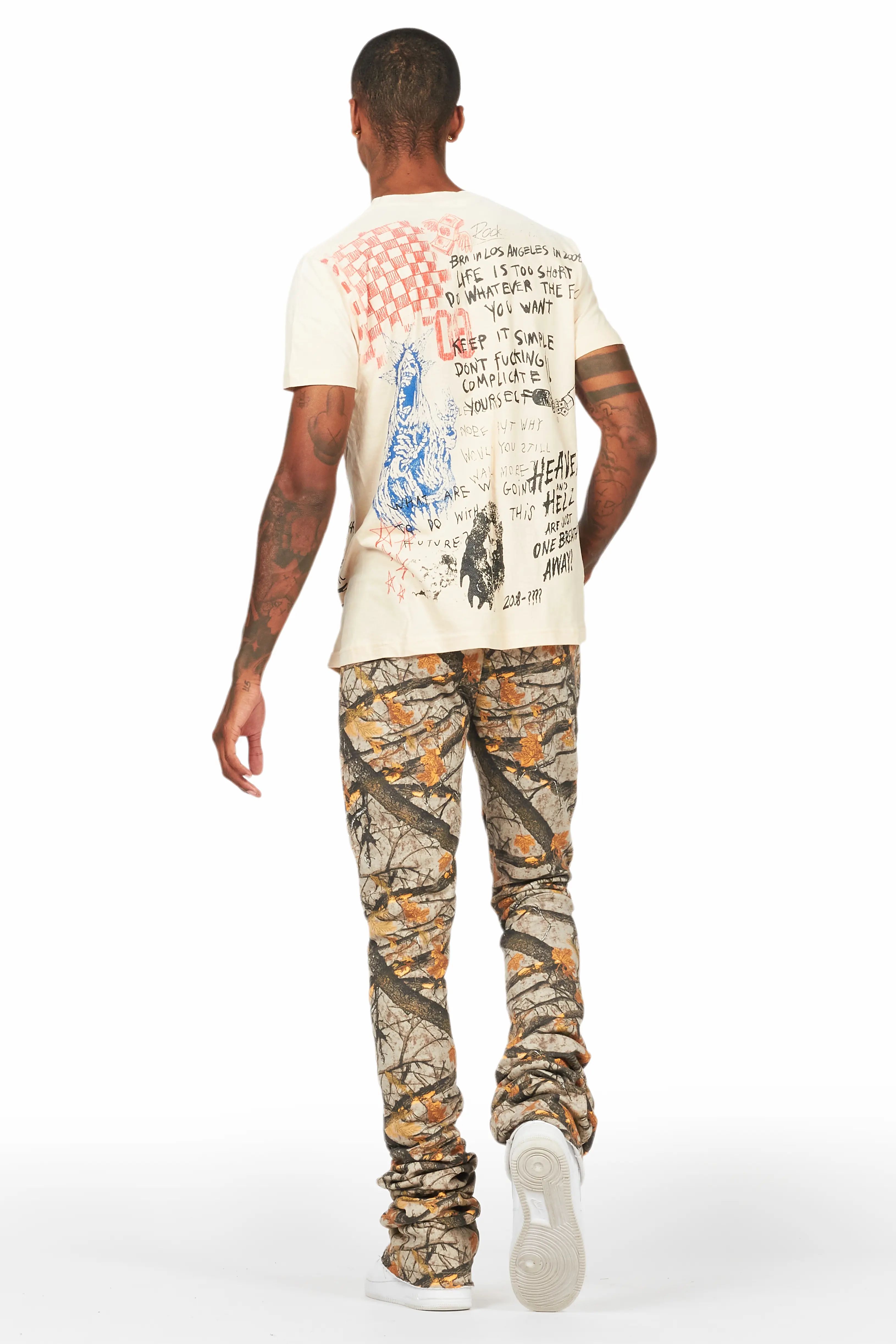 Adwin Painter Tree Camo Super Stacked Flare Pants - Image 5
