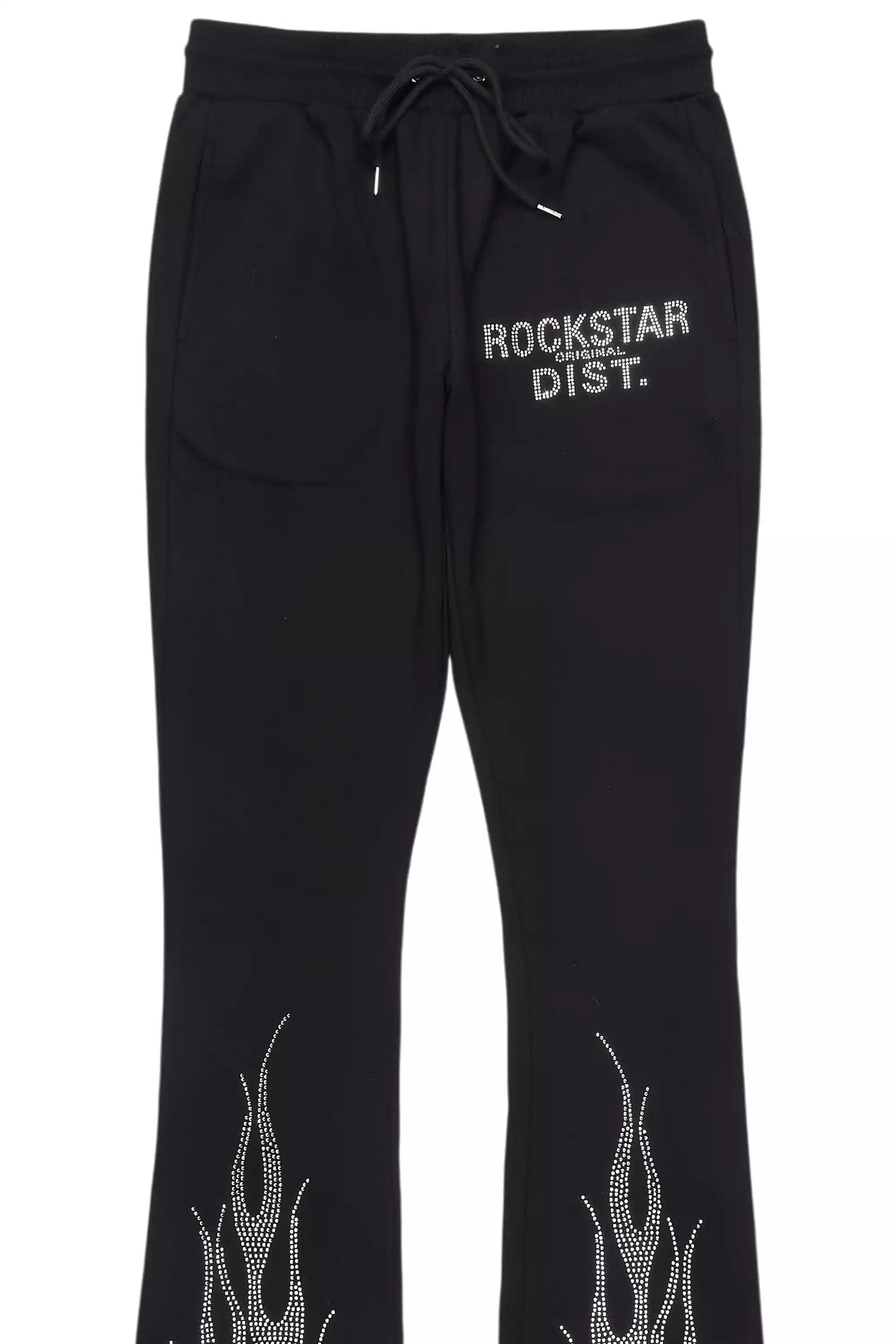 Pyrel Black/Silver Rhinestone Stacked Flare Pant - Image 11