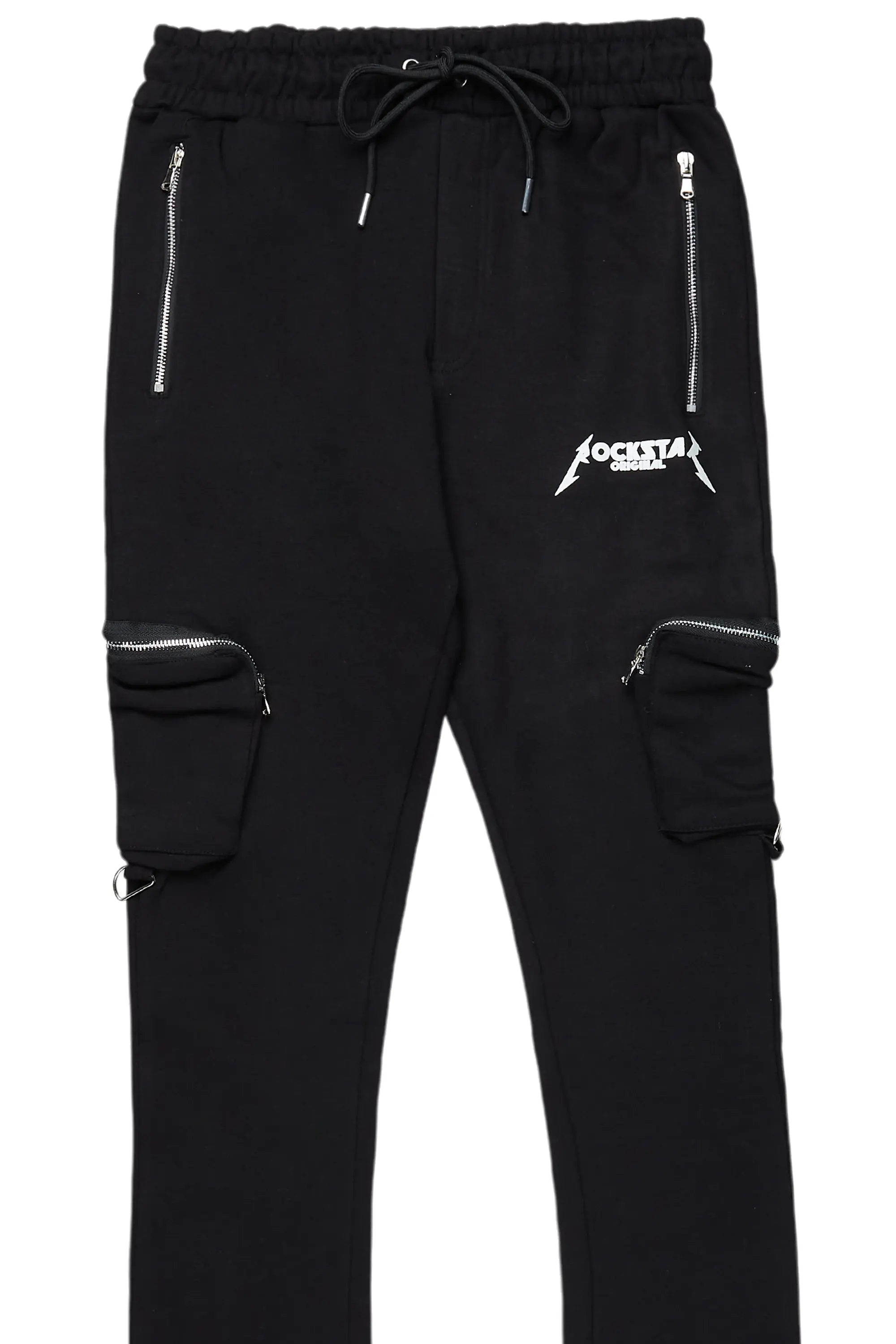 Colin Black Stacked Flare Track Pant - Image 8