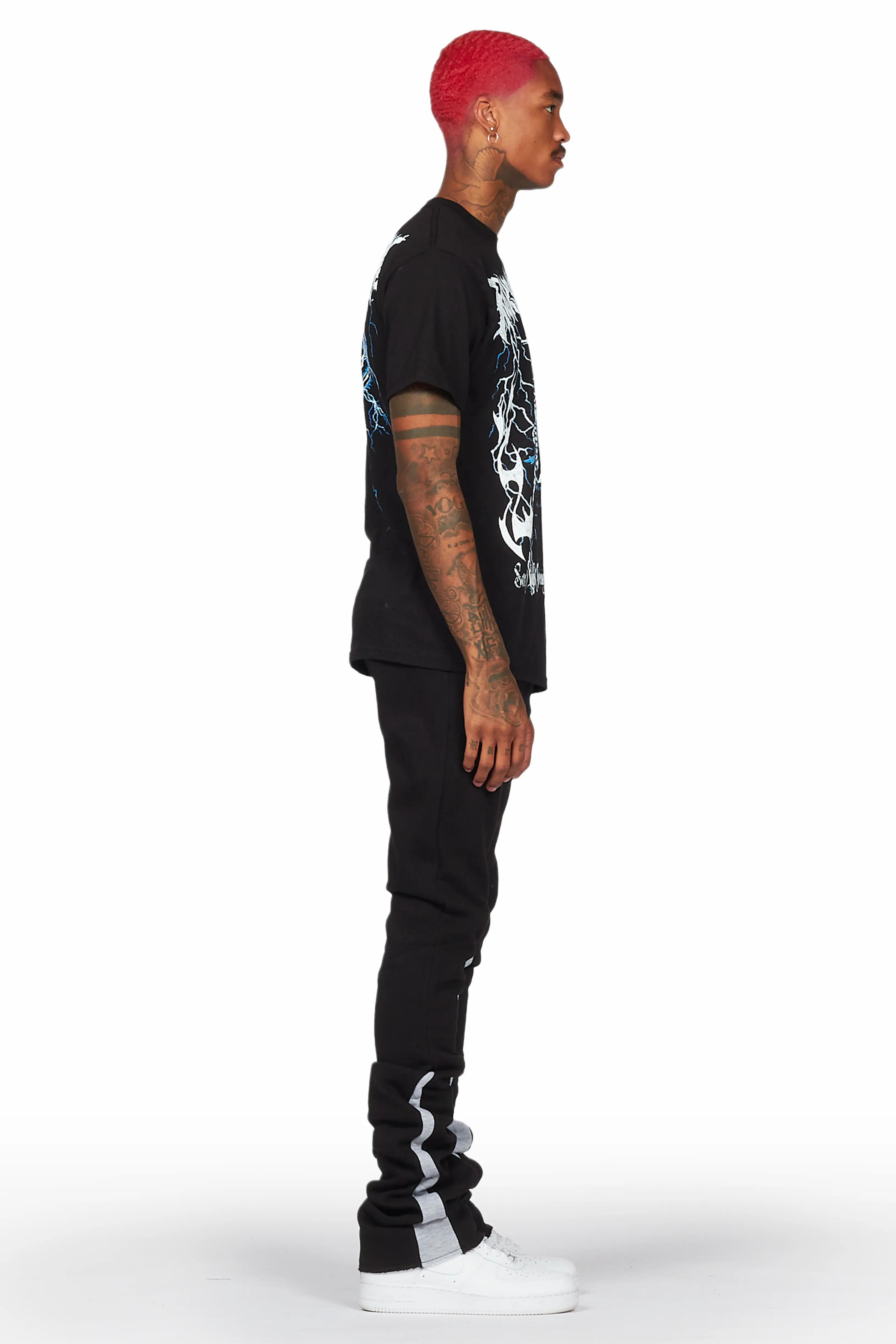 Alpine Black/White Super Stacked Trackpant - Image 3