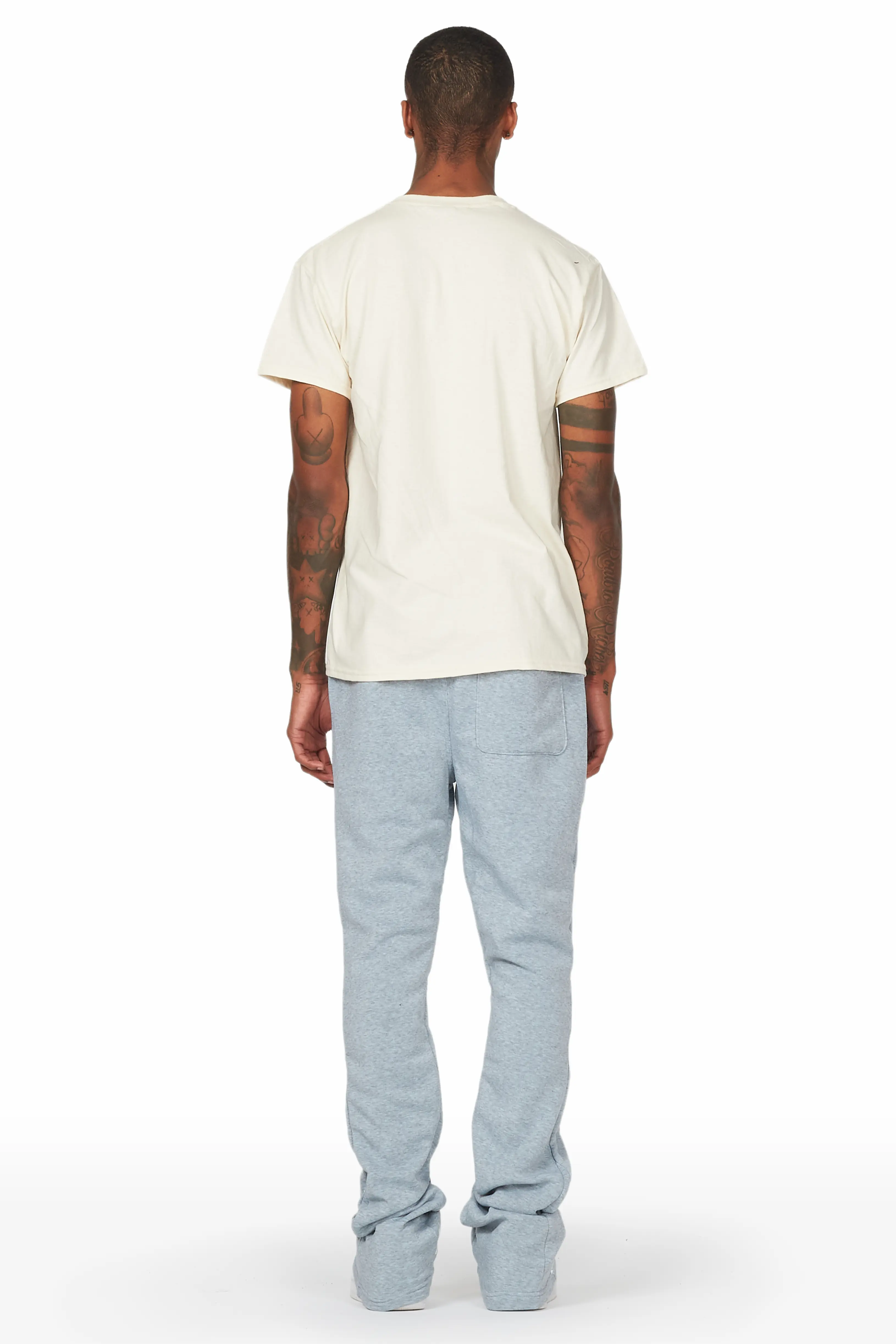 Austin Heather Grey Patchwork Stacked Flare Pants - Image 5