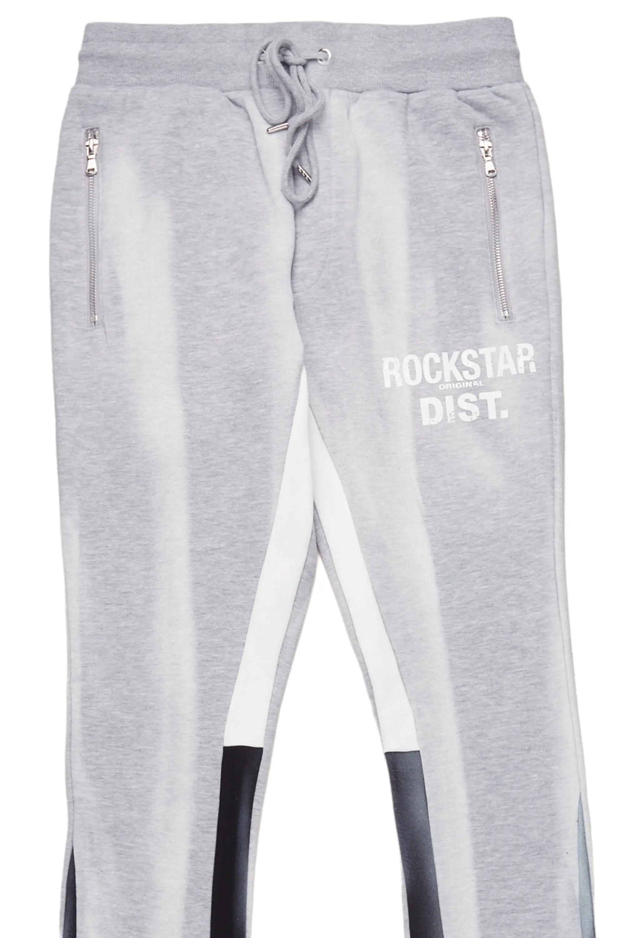 Firoz Grey/White Graphic Stacked Flare Pant - Image 9