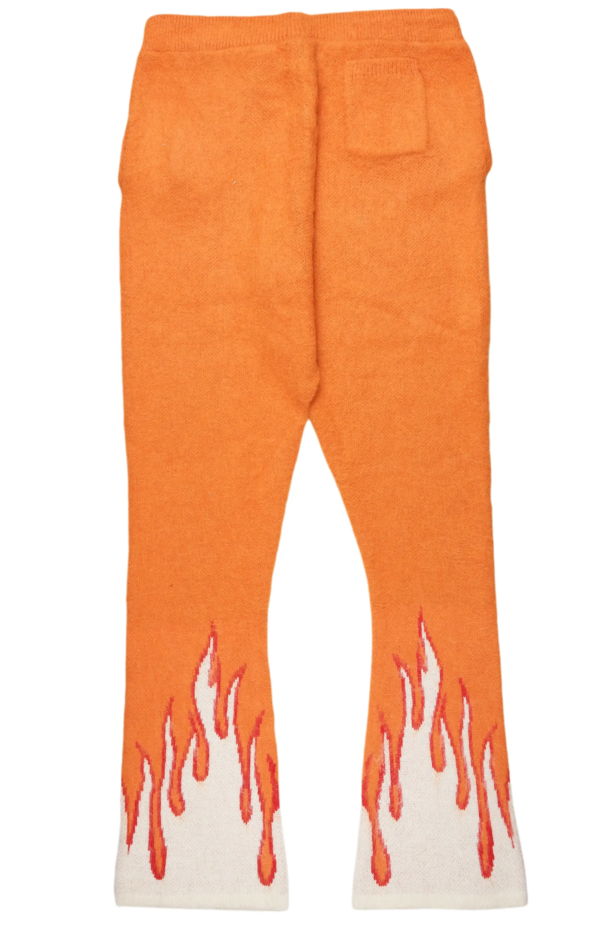 Holger Orange/Cream Graphic Stacked Flare Mohair Track Pant - Image 8