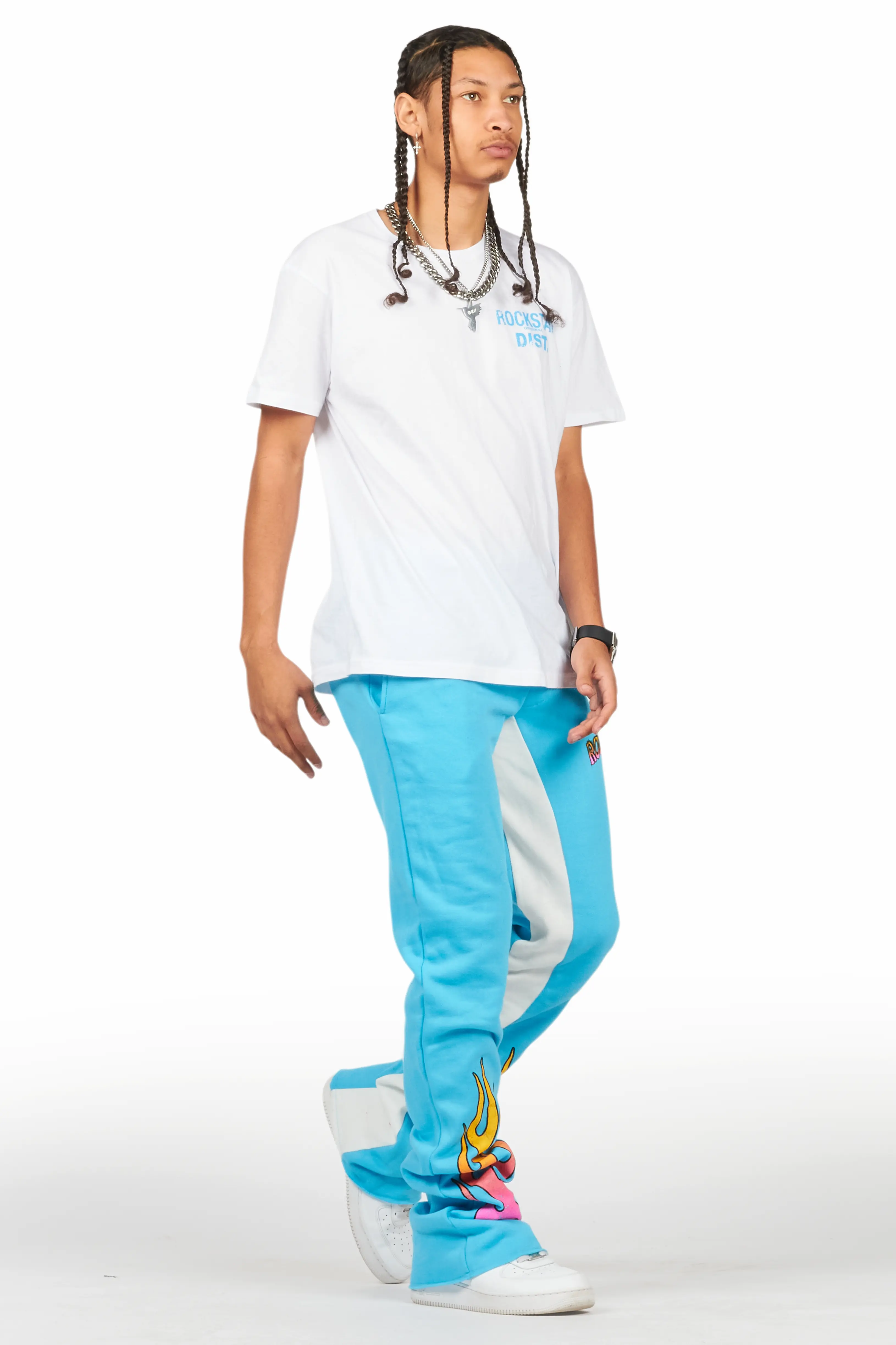 Quito Blue Graphic Baggy Pant - Image 7