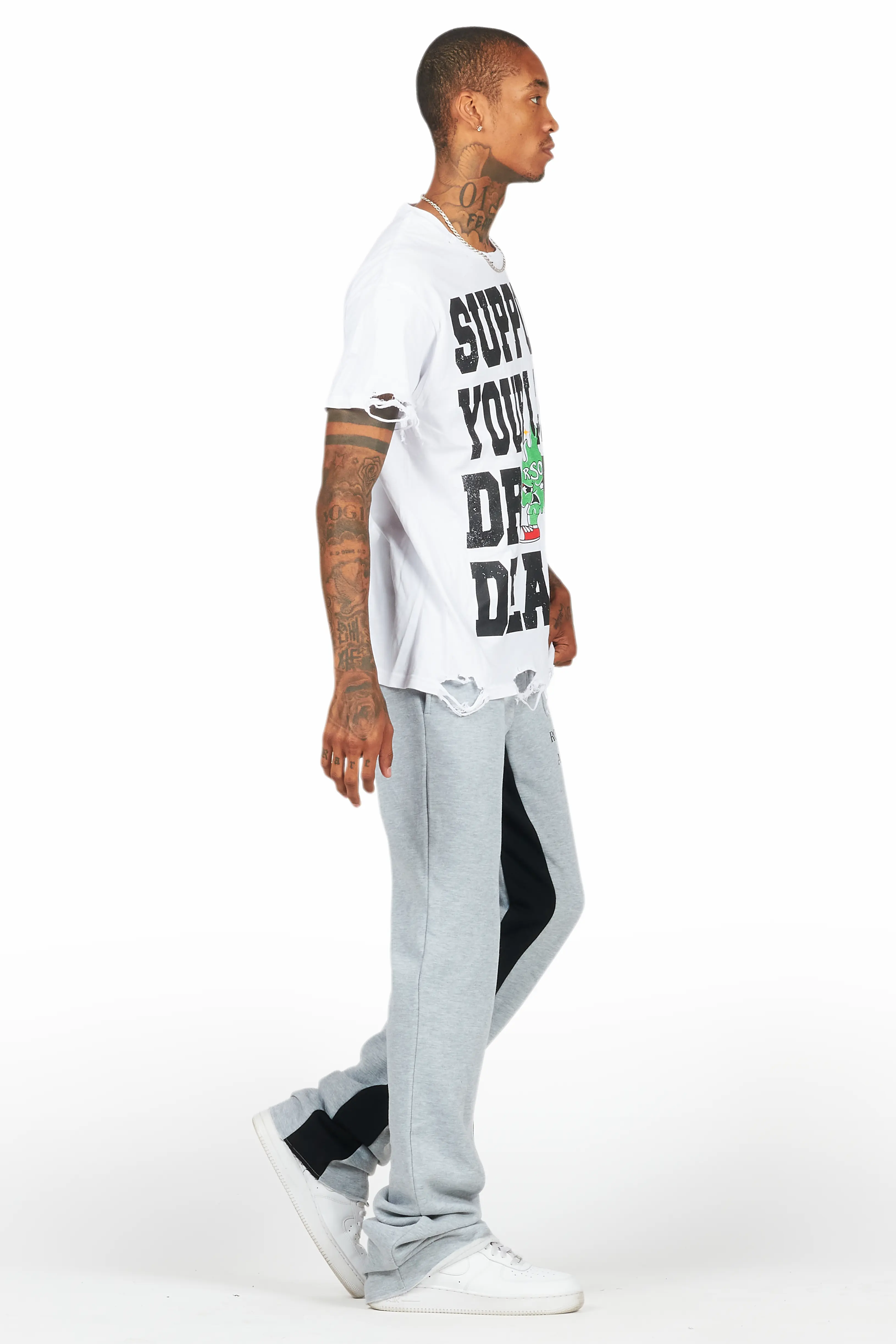 Briggs Heather Grey Baggy Pant - Image 4