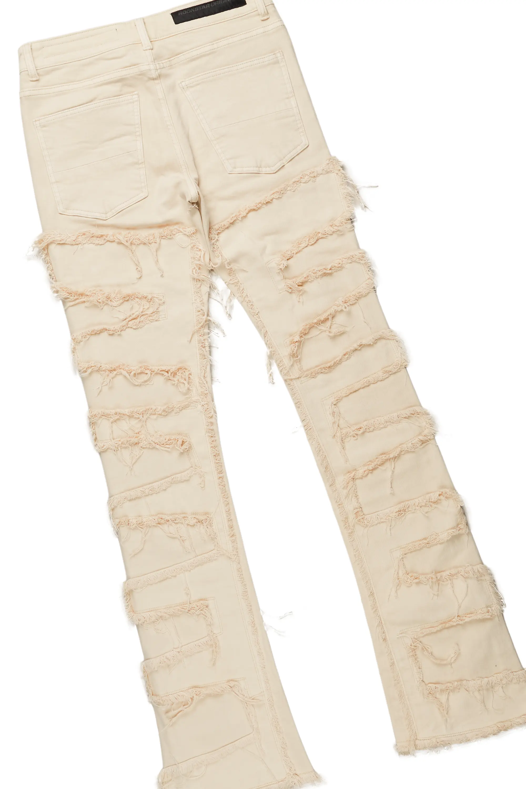 Manitol Black T-Shirt & Shake Beige Stacked Jean Bundle - Image 5