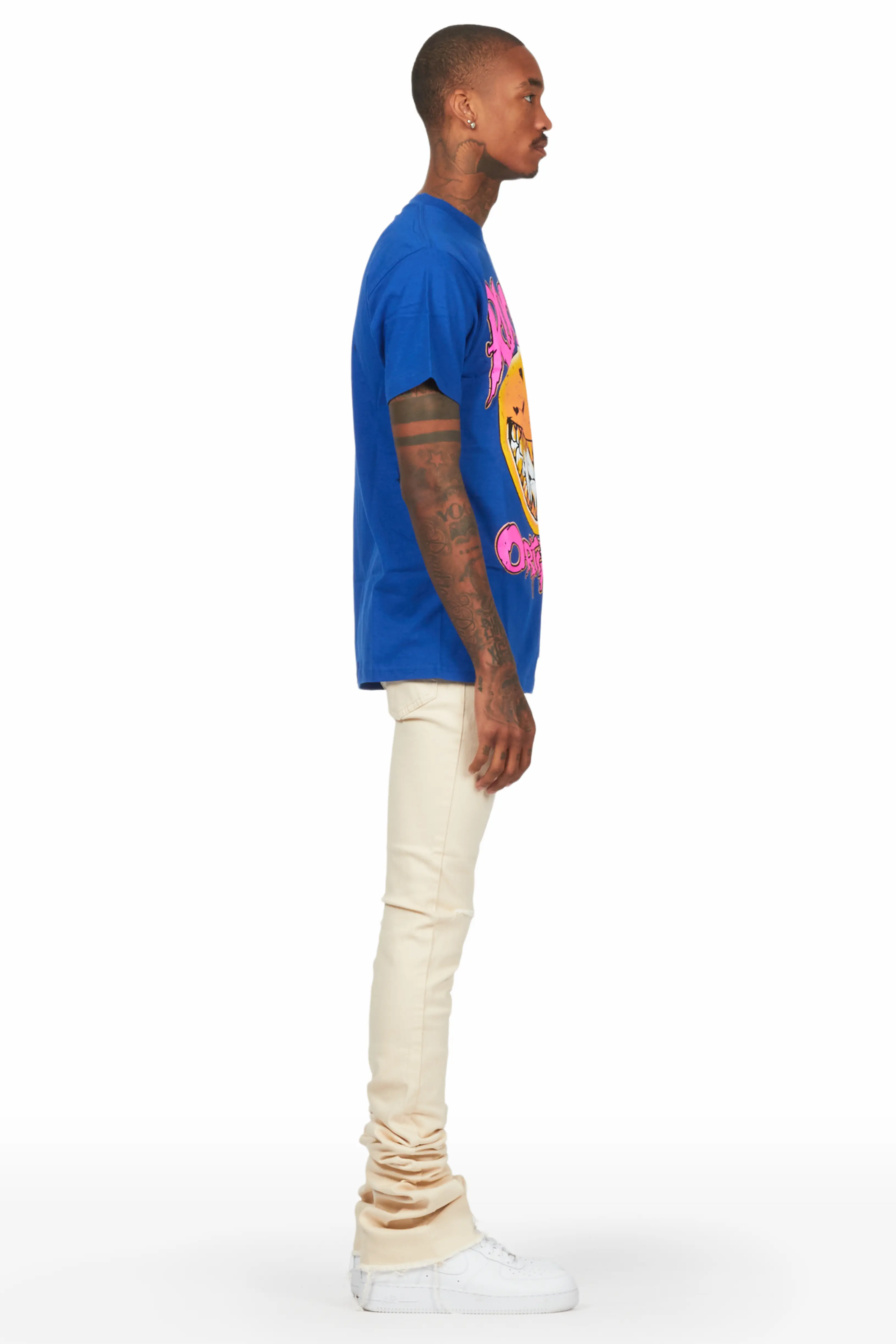 Fraust Royal T-Shirt & Josiah Beige Super Stacked Flare Jean Bundle - Image 3