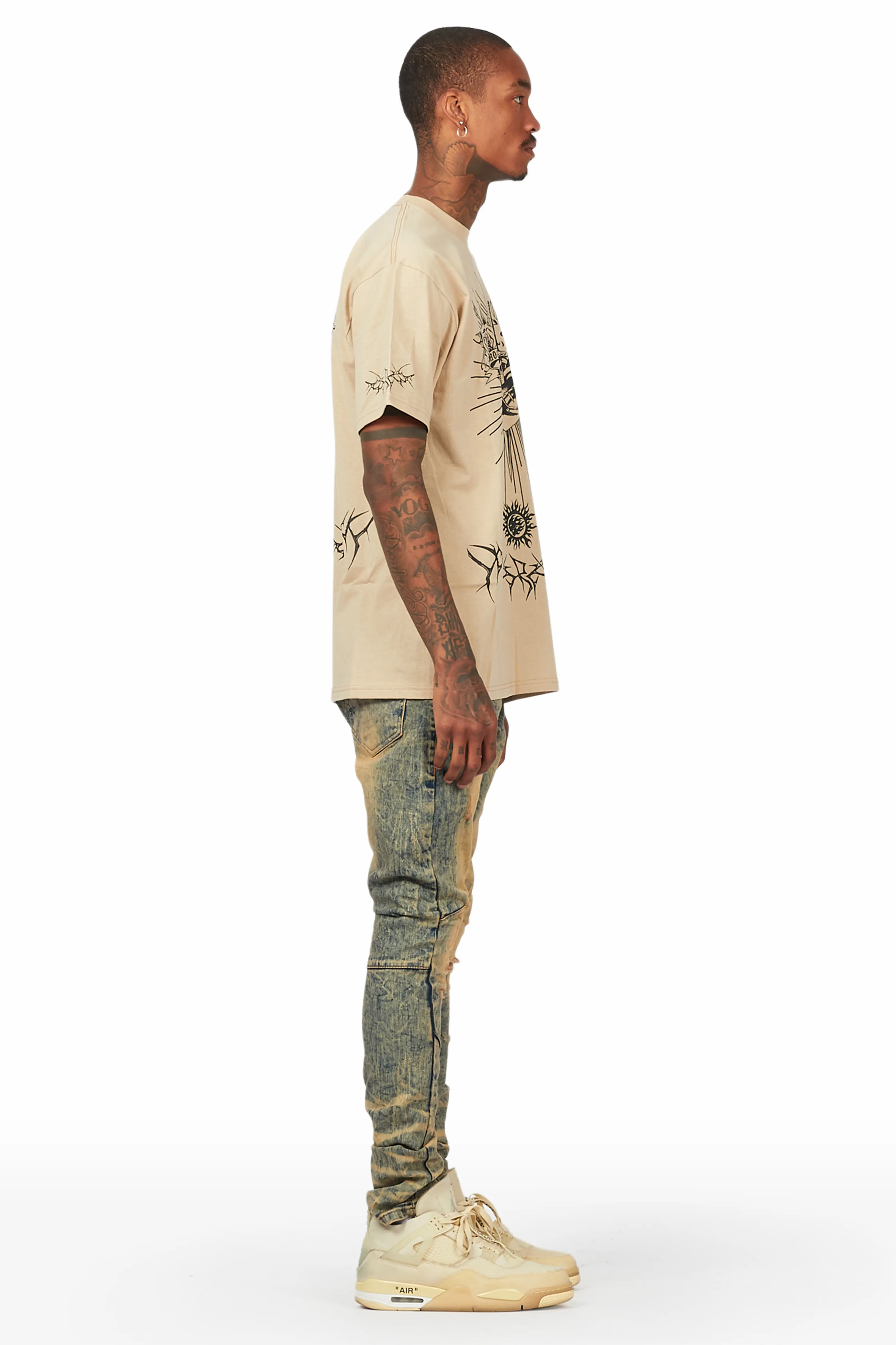 Leander Beige T-Shirt Slim Fit Jean Bundle - Image 3