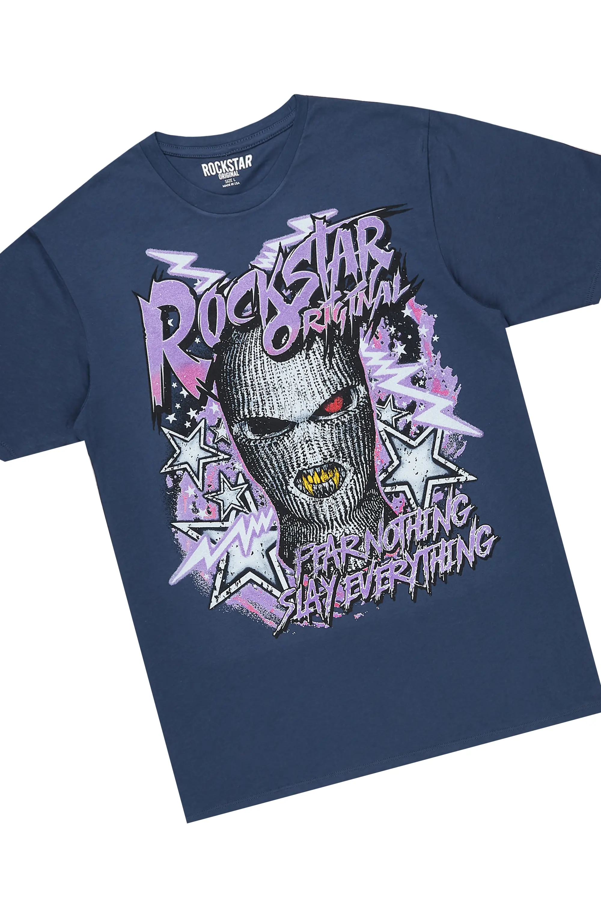 Kantin Steel Blue T-Shirt & Bossko Stacked Flare Jean Bundle - Image 2