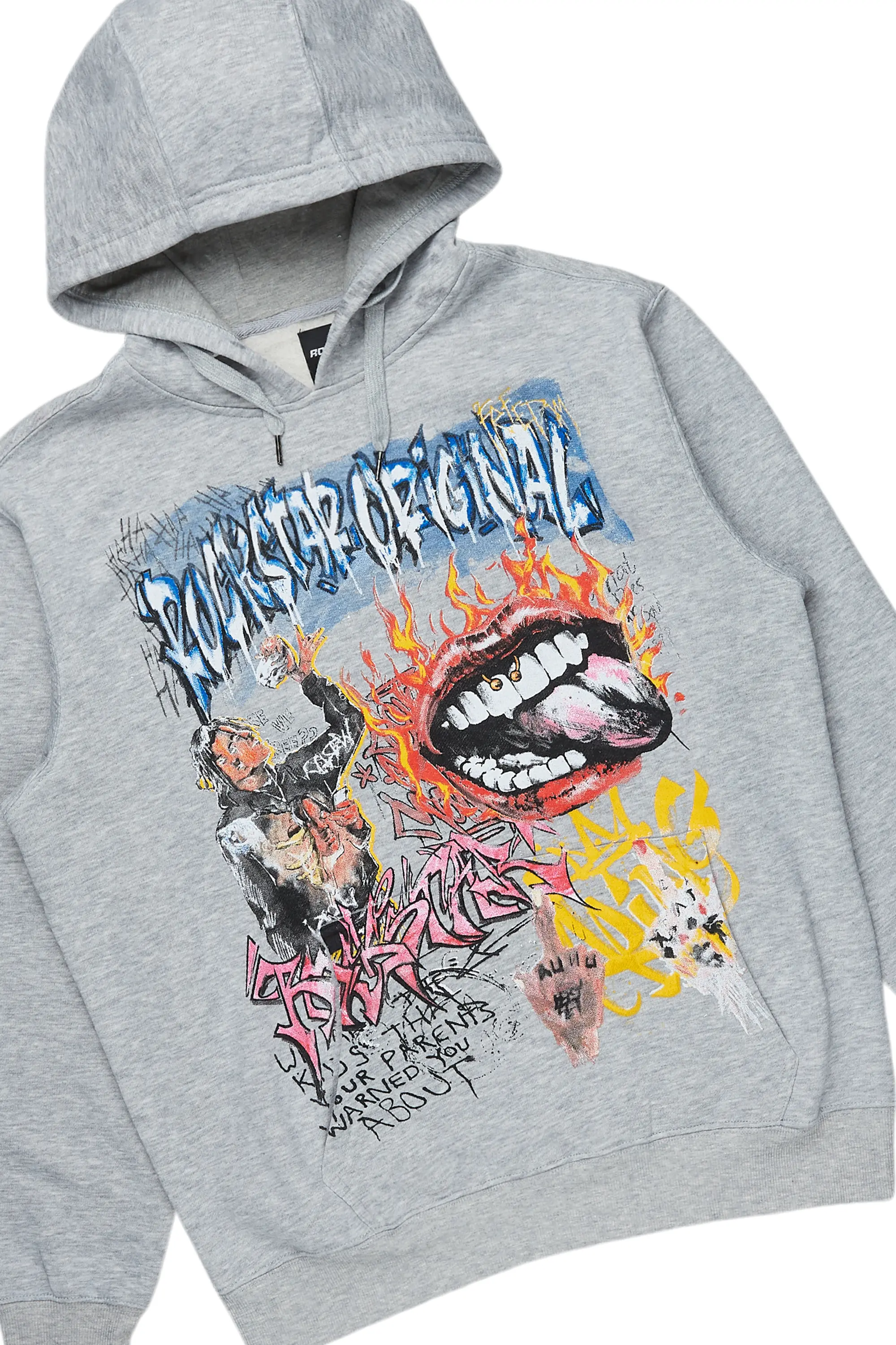 Yooz Heather Grey Hoodie/Stacked Flare Cargo Jean Bundle - Image 8