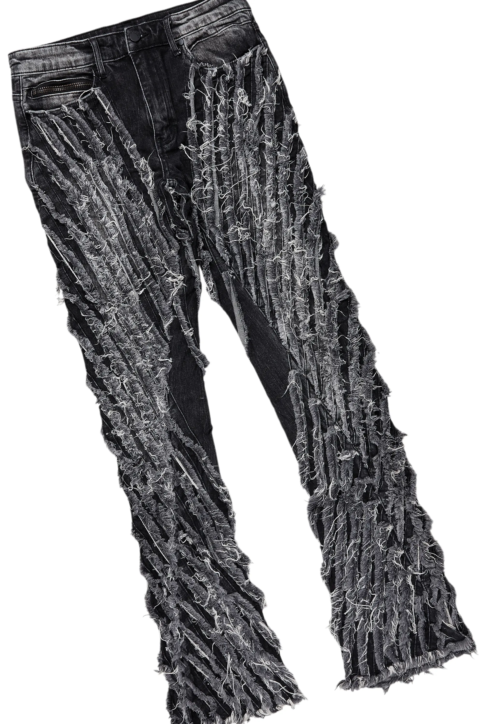 Amina Black Oversized T-Shirt/Stacked Flare Jean Bundle - Image 7