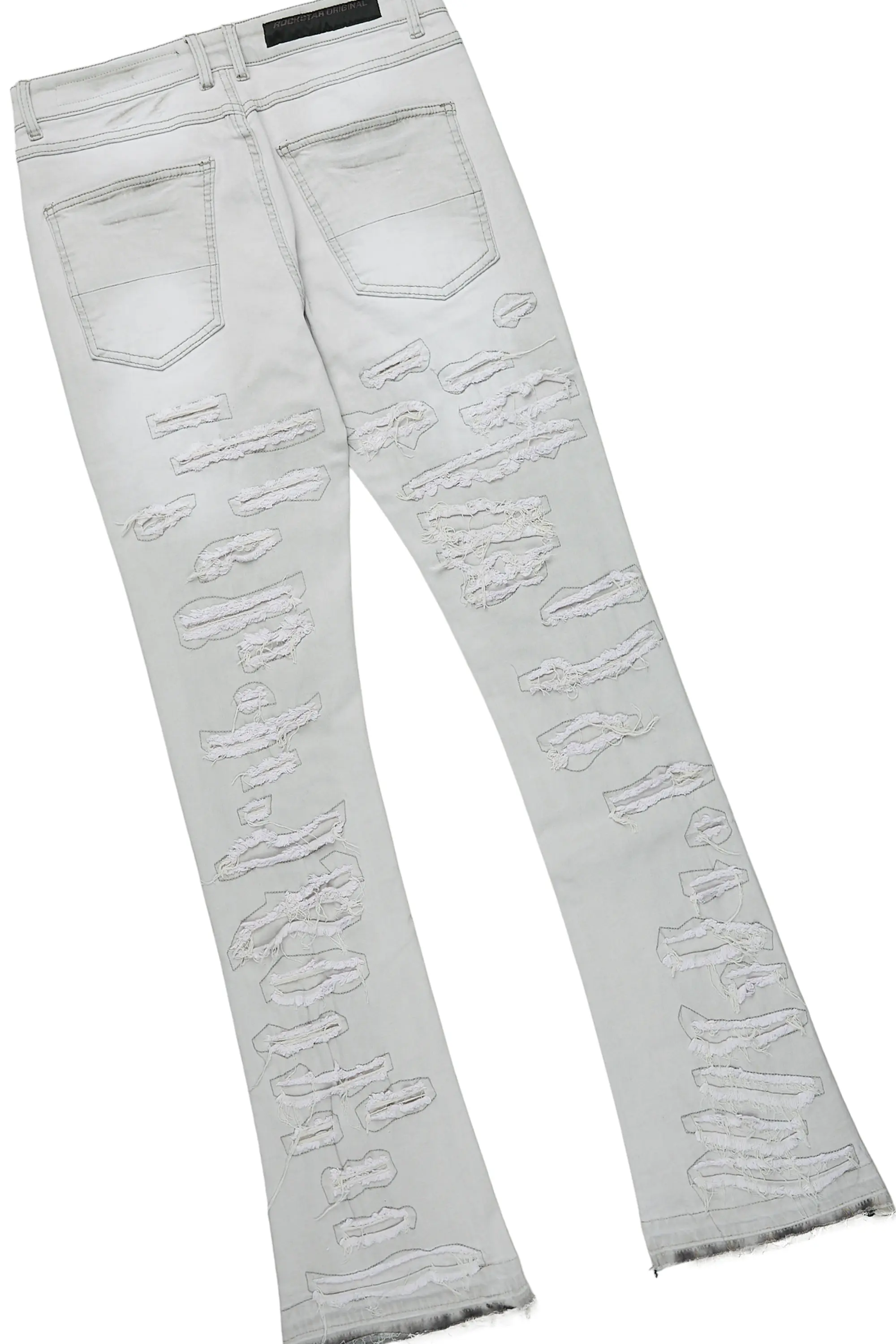 Yooz Grey Hoodie & Malyk Stacked Flare Jean Bundle - Image 5